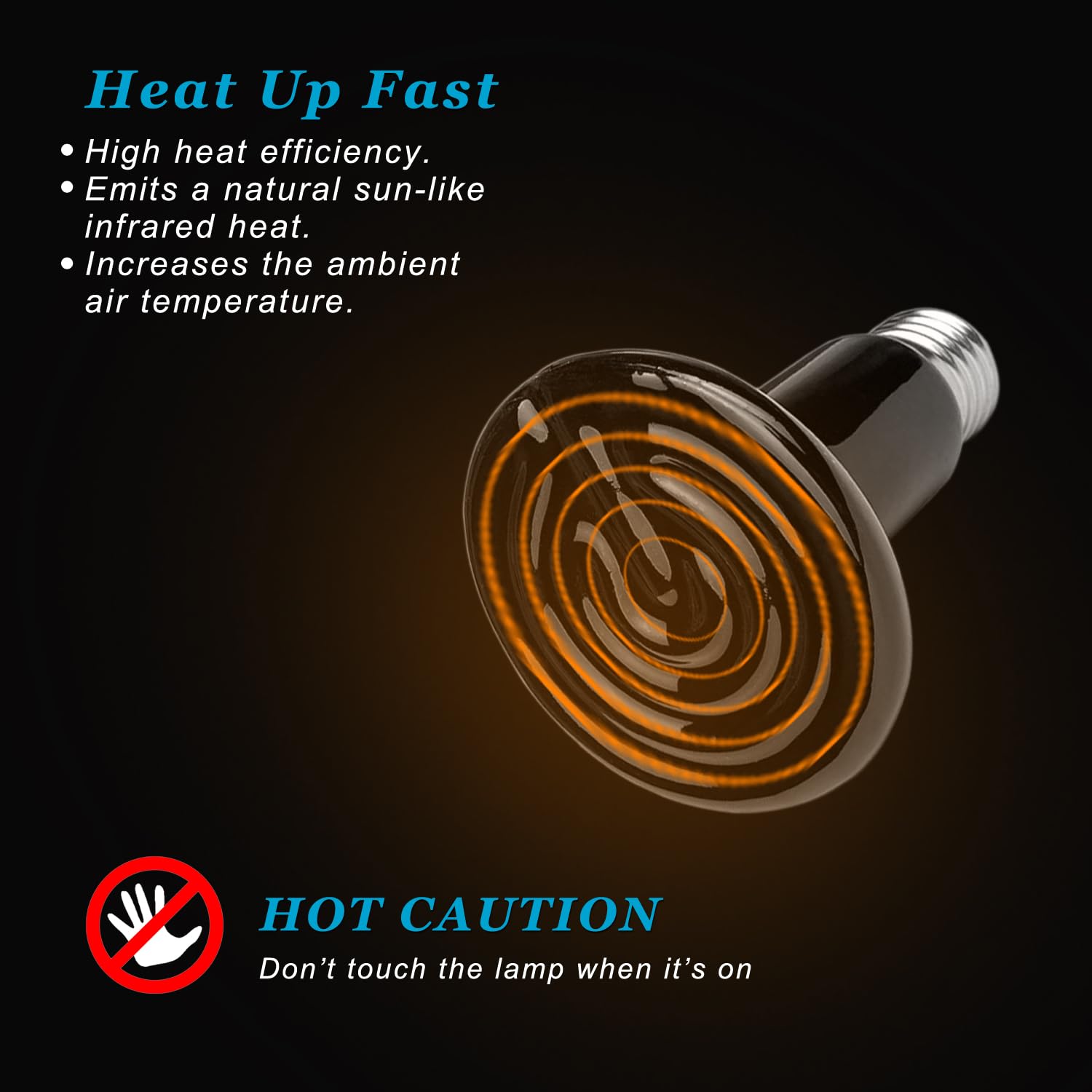 150W Ceramic Heat Emitter Bulb - 2 Pack E26 Reptile Heat Lamp with No Light Emission - Ideal for Turtles, Lizards, Snakes, Bearded Dragons & Amphibians - Perfect for Pet Brooders, Chicken Coops & Terrarium Heating - Durable Ceramic Heating Element for Constant Warmth