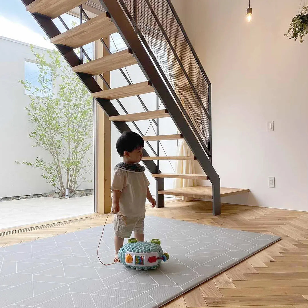 Ofie Playmat - Eze + Zen Line Baby Play Mat for Crawling & Tummy Time - Non-Toxic, Waterproof & Easy to Clean Nursery Floor Mat for Infants & Toddlers - Perfect for Playrooms, Daycare & Home Use