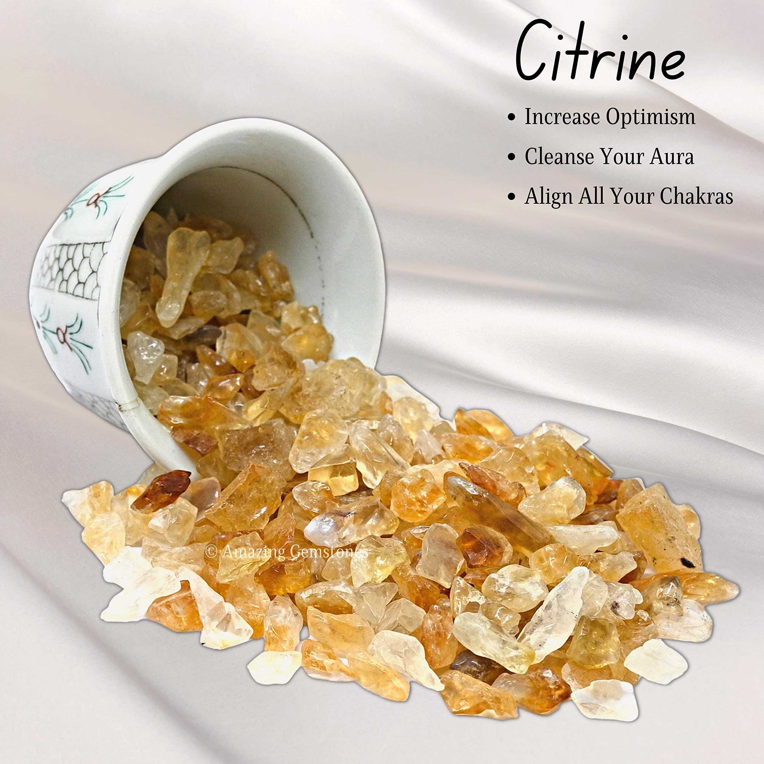 Natural AAA Grade Citrine Crystal Chips - 1000+ Carat Bulk Aquarium Gravel for Fish Tanks | Small Tumbled Stone Chips & Tiny Crystals for Home Decor, Jewelry Making & Spiritual Healing | Premium Gemstone Decorative Rocks for Vases, Terrariums & Crafts