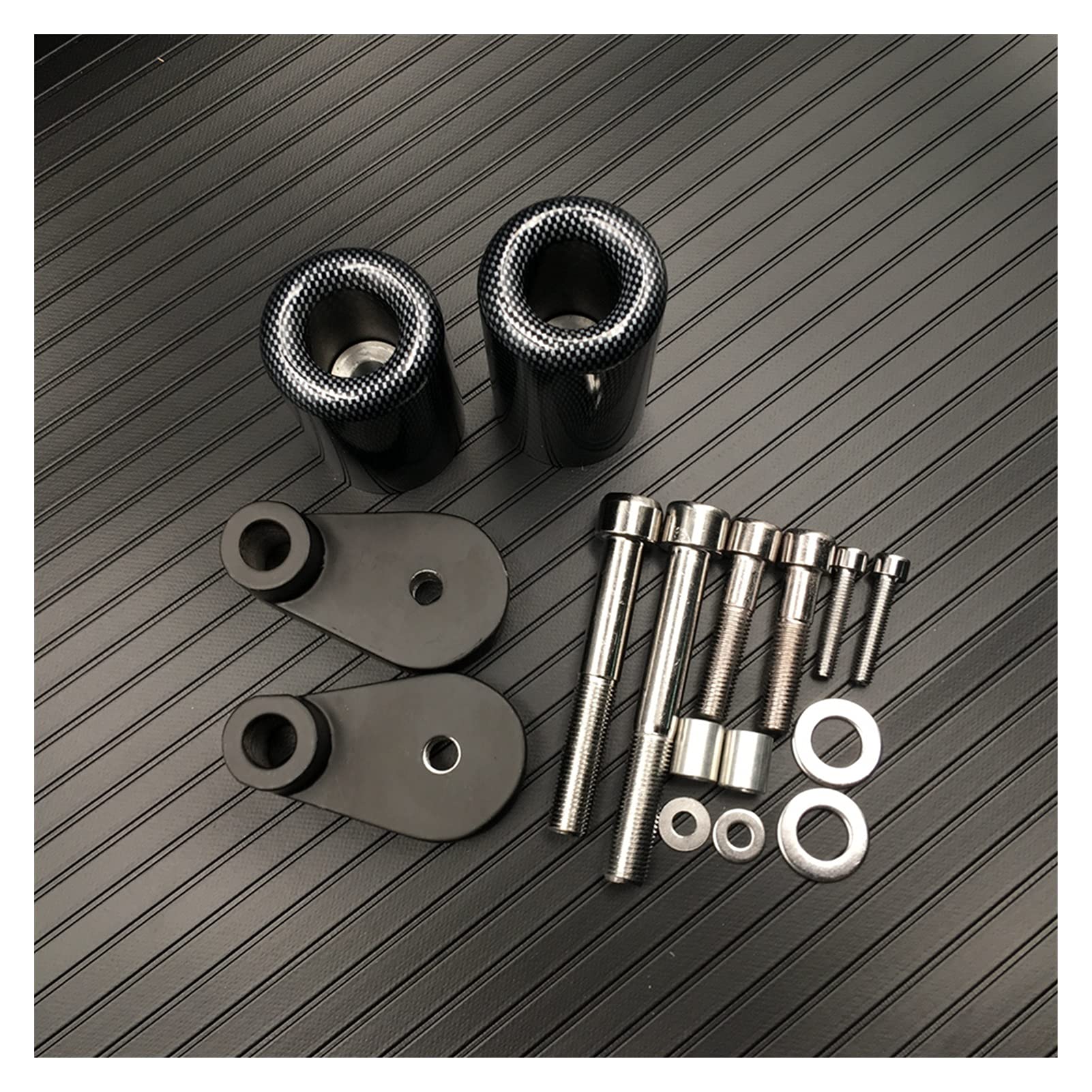 Black Carbon Motorcycle Frame Sliders for Honda CBR1000RR 2006-2007 - No Cut Crash Protectors with Fairing Side Protection Kit | Durable Carbon Fiber Motorcycle Parts for Street & Track Racing Protection