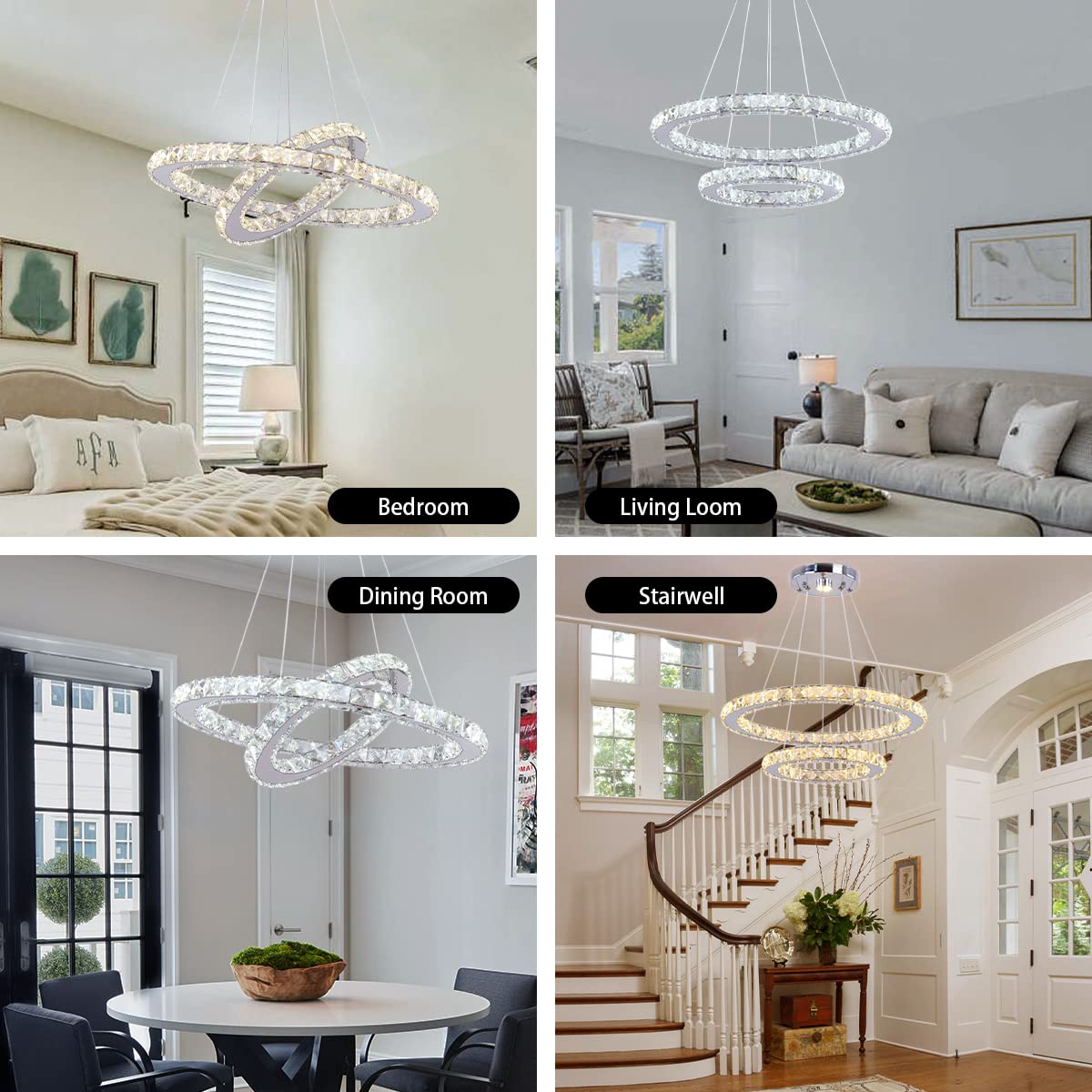 Modern LED Crystal Chandelier - 19.7