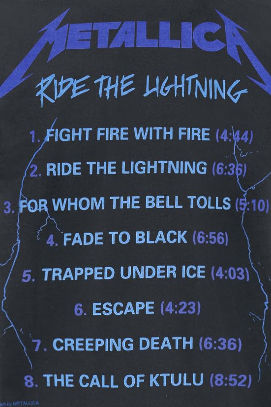 Metallica Ride The Lightning Tour Men's Slim Fit T-Shirt - Black Band Tee with Back Print | Rock Music Concert & Casual Wear