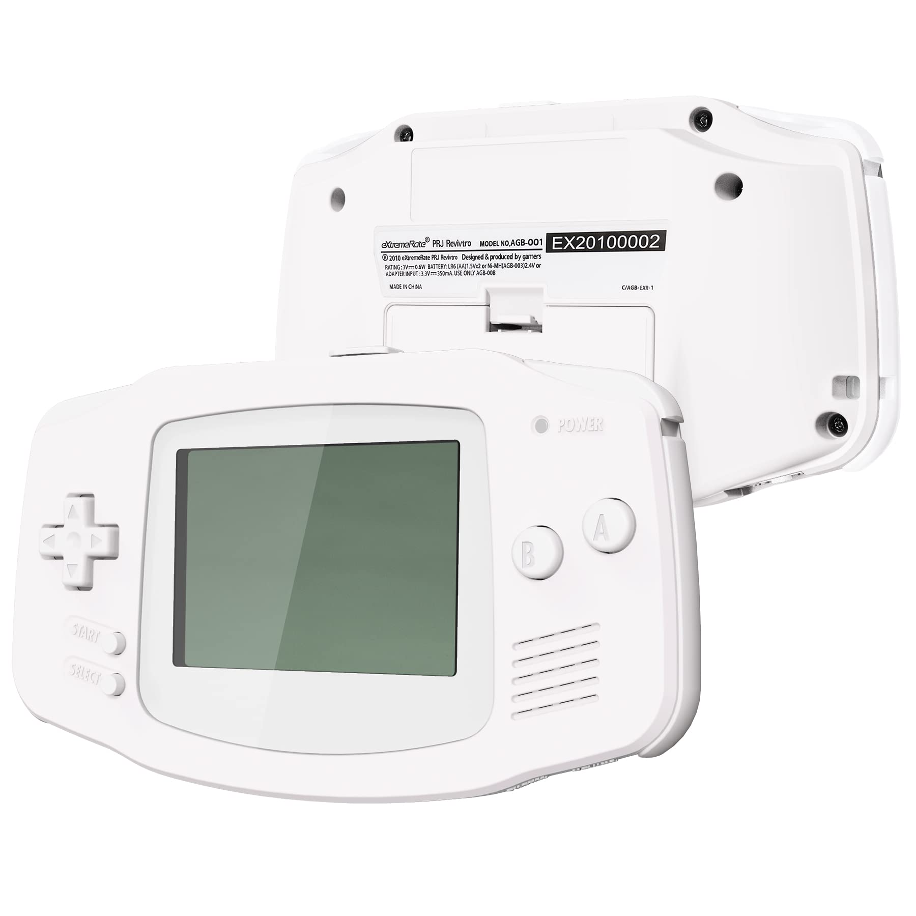 ExtremeRate Replacement Shell Case Buttons Cover for Gameboy Advance GBA Console - Compatible with IPS & Standard LCD Screens (White & White) - Perfect for Gaming Enthusiasts & Retro Console Modding