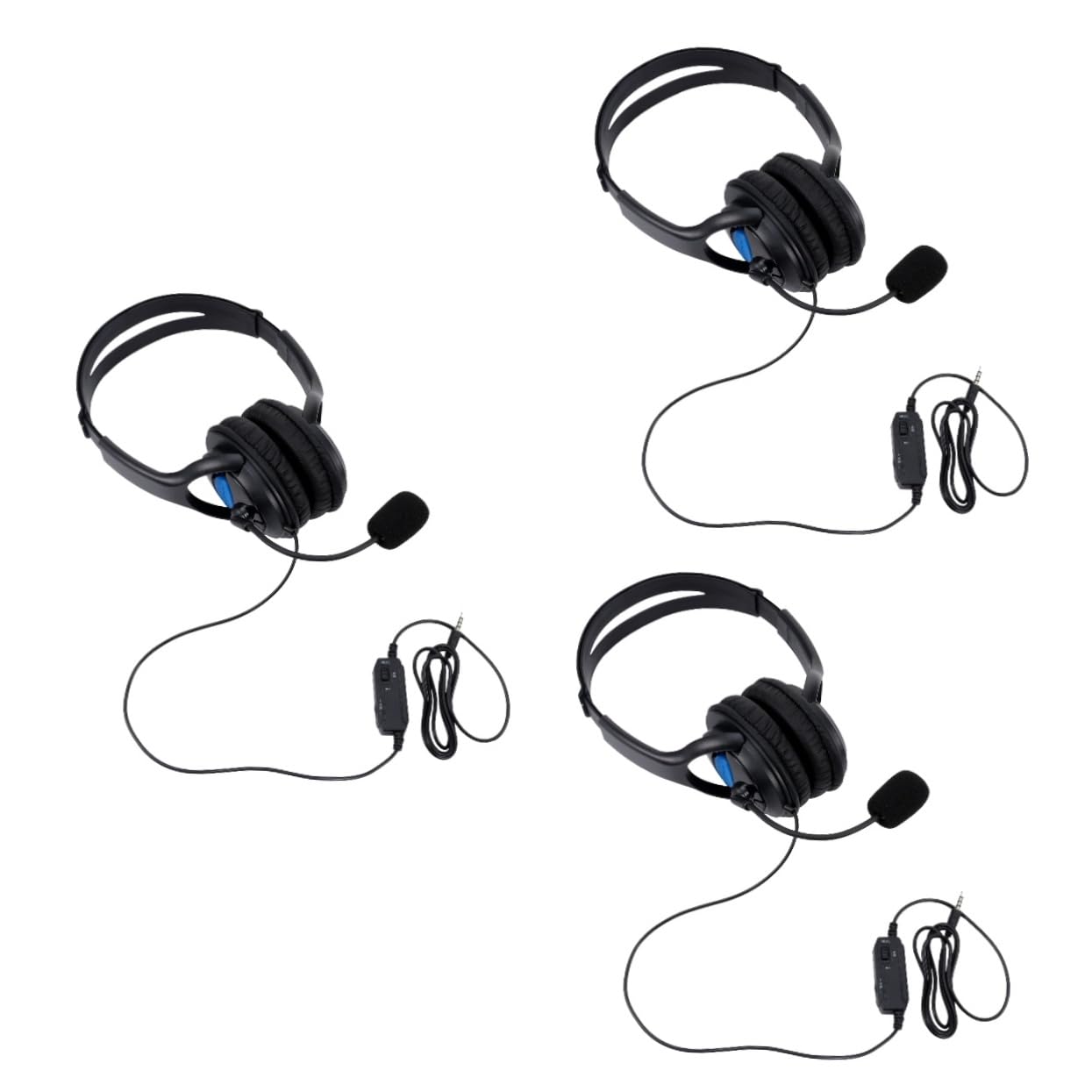 DOITOOL 3-Pack Wired Over-Ear Headphones with Microphone for PC, Computer, Gaming & Office Use - Noise Cancelling Headset for Work, Online Classes & Conference Calls