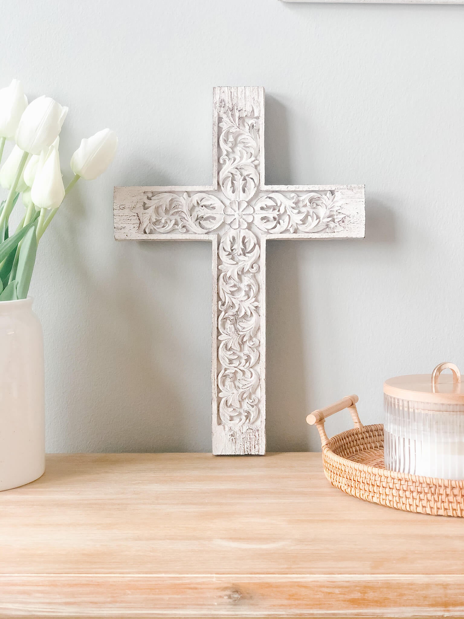 Vintage Wall Cross - Handcrafted Wooden Religious Home Decor for Living Room, Bedroom & Church | Perfect for Prayer Spaces & Spiritual Gifting