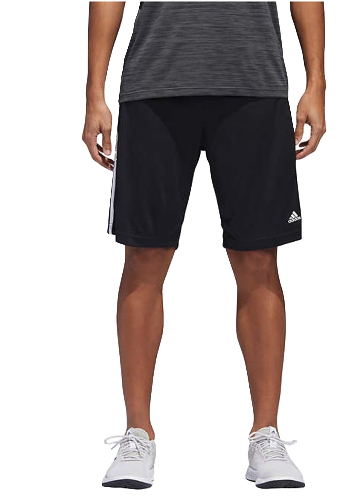Adidas Men's Performance Climalite Triple Stripe Gym Workout Athletic Training Shorts - Moisture Wicking, Breathable Fabric for Running, Basketball & Fitness (Black, Large) - Perfect for Gym, Sports & Casual Wear
