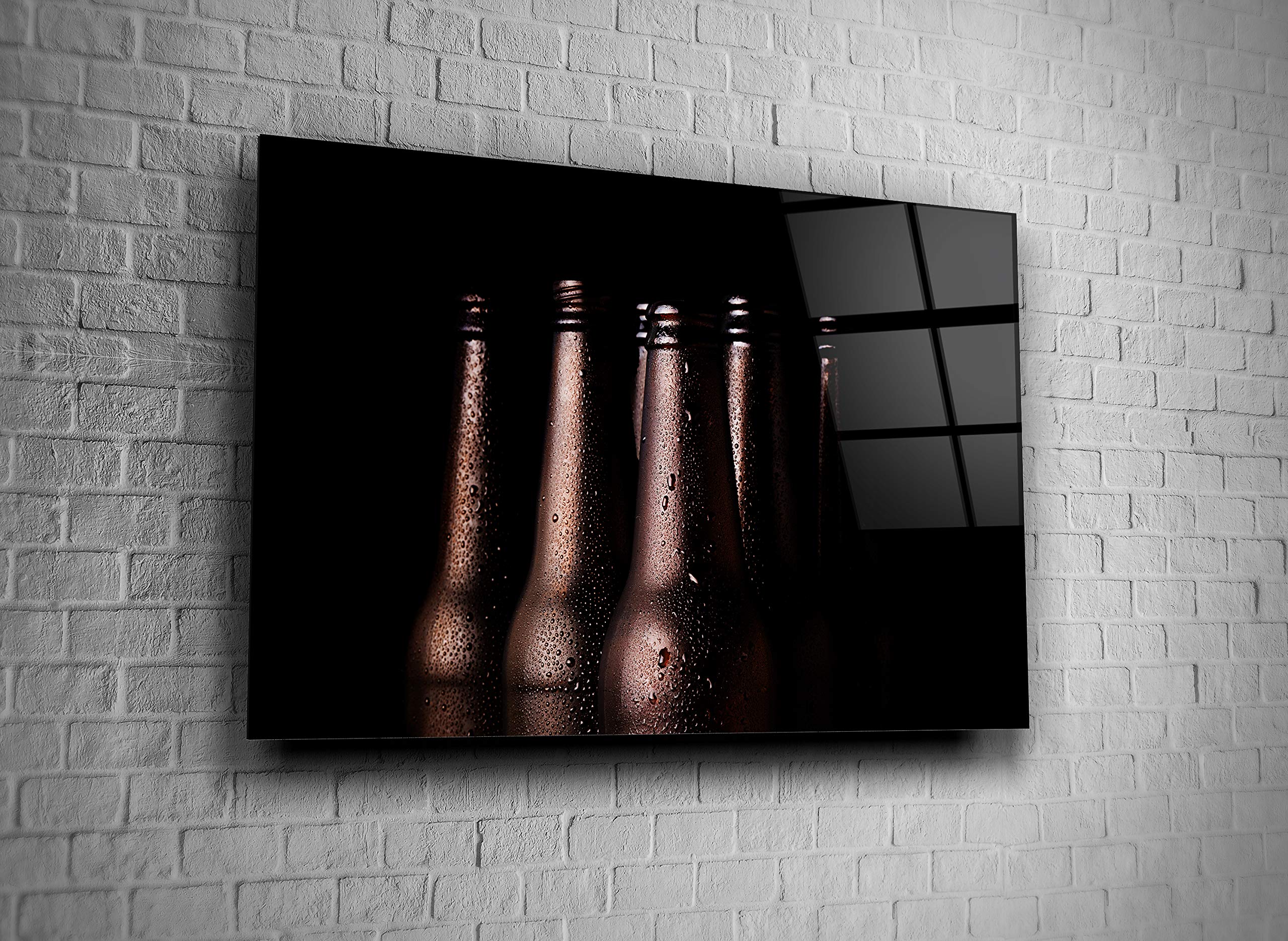 Stylish Glass Wall Art Bottles Print - Tempered Glass Decor for Bar, Office, Home & Kitchen - Perfect Gift Idea for Housewarming & Interior Design