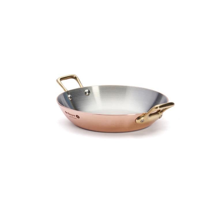 Debuyer 6-Inch Round Copper Mixing Bowl with Welded Handles - Perfect for Baking, Cooking & Serving - Professional Kitchen Essential