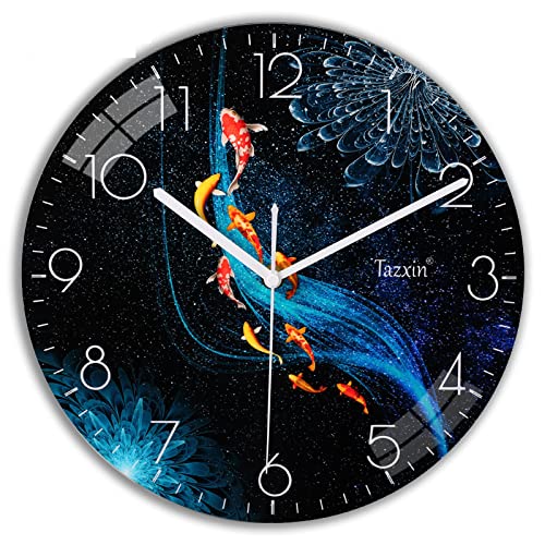 12 Inch Silent Non-Ticking Round Wall Clock - Battery Operated Analog Clock for Bedroom, Bathroom, Kitchen & Office Decor | Perfect for Home, Office and Gift Giving