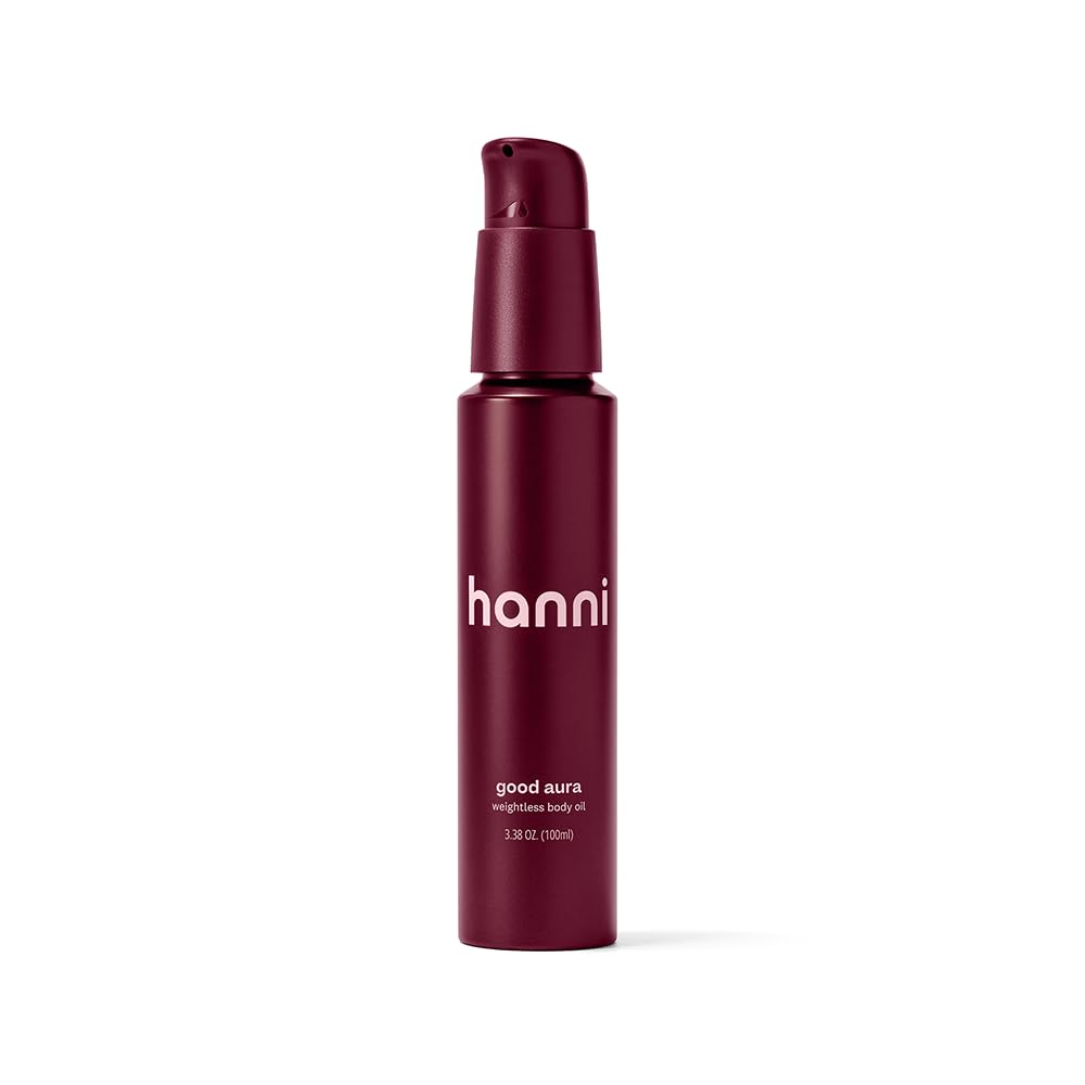 HANNI Good Aura Dry Body Oil - Lightweight After-Shower Moisturizer with Jojoba, Coconut, Baobab & Buriti Oils | Non-Greasy Skincare for Soft & Smooth Skin | 100mL / 3.38oz | Perfect for Post-Shower Hydration, Massage & Daily Skin Nourishment