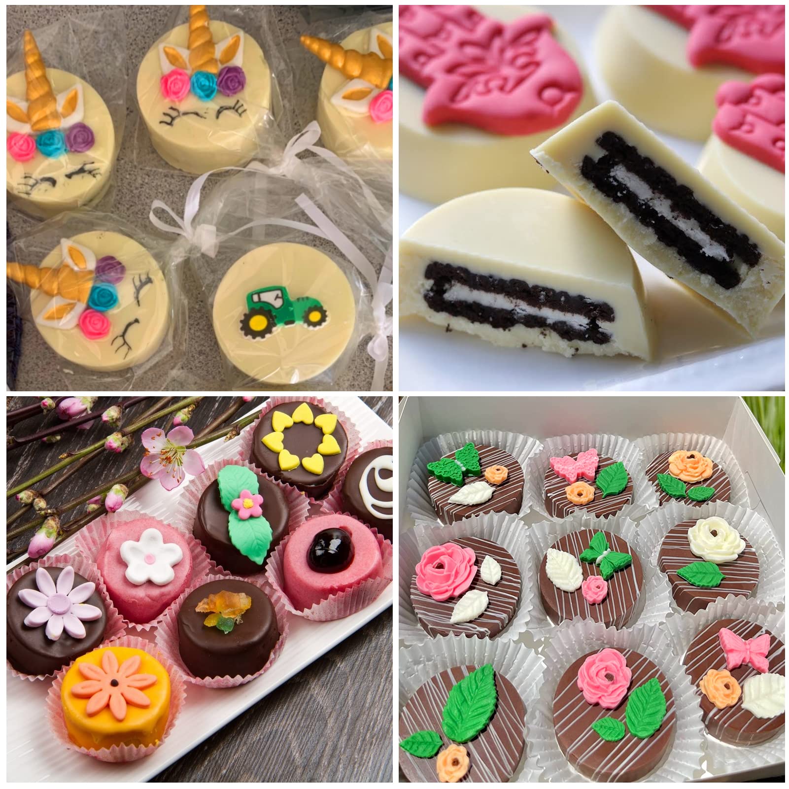 12-Cavity Round Silicone Chocolate Cookie Molds for Baking Sandwich Cookies, Muffins, Cupcakes, Brownies, Cakes & Puddings - Perfect for Home Baking, Party Treats and Holiday Desserts