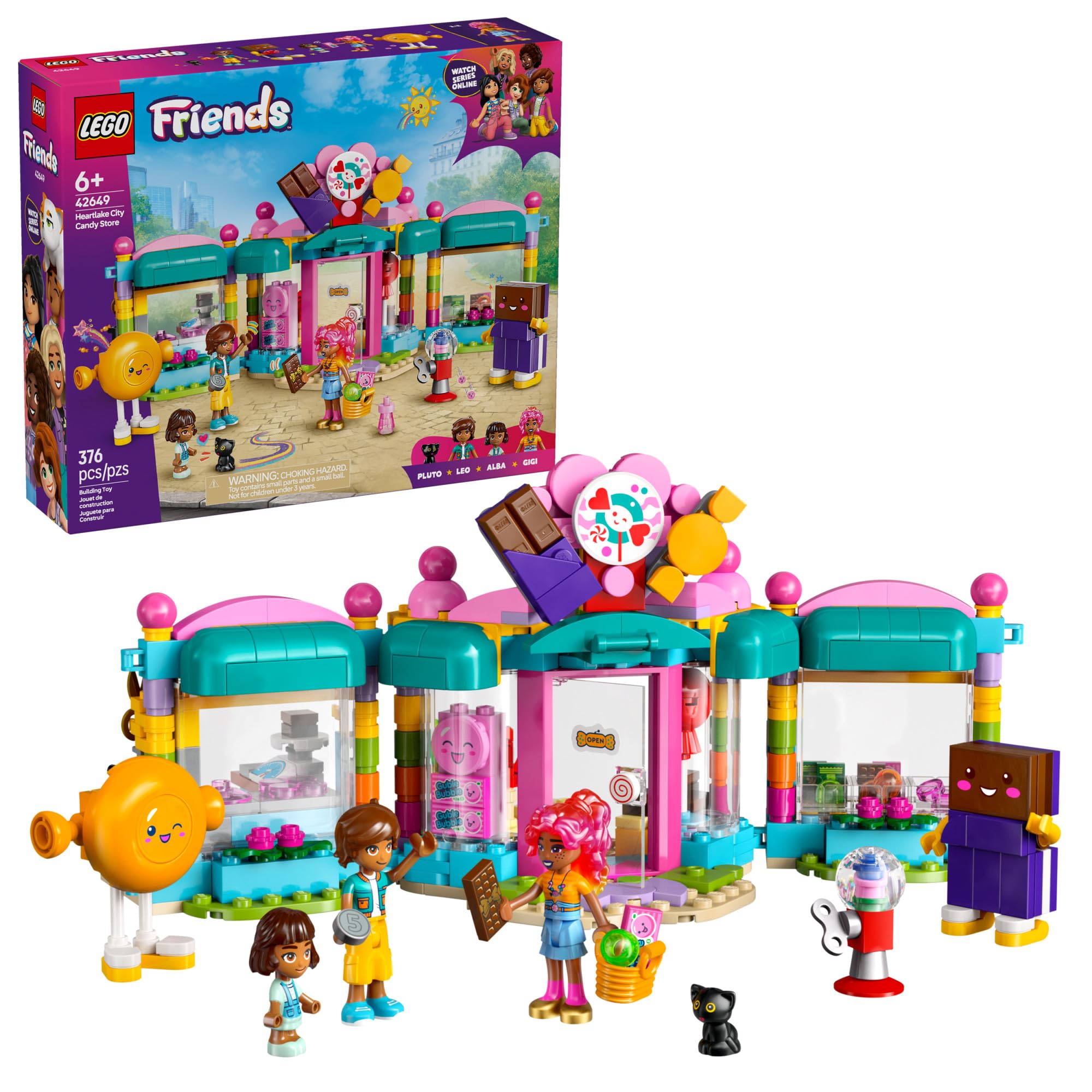 LEGO Friends Heartlake City Candy Store Building Toy Set for Kids Ages 6+ - 42649 | Creative Pretend Play with 2 Minidolls, Micro-Doll & Cat Figure | Perfect Birthday & Easter Gift for Girls & Boys | Fun Role-Playing & Storytelling Scenes