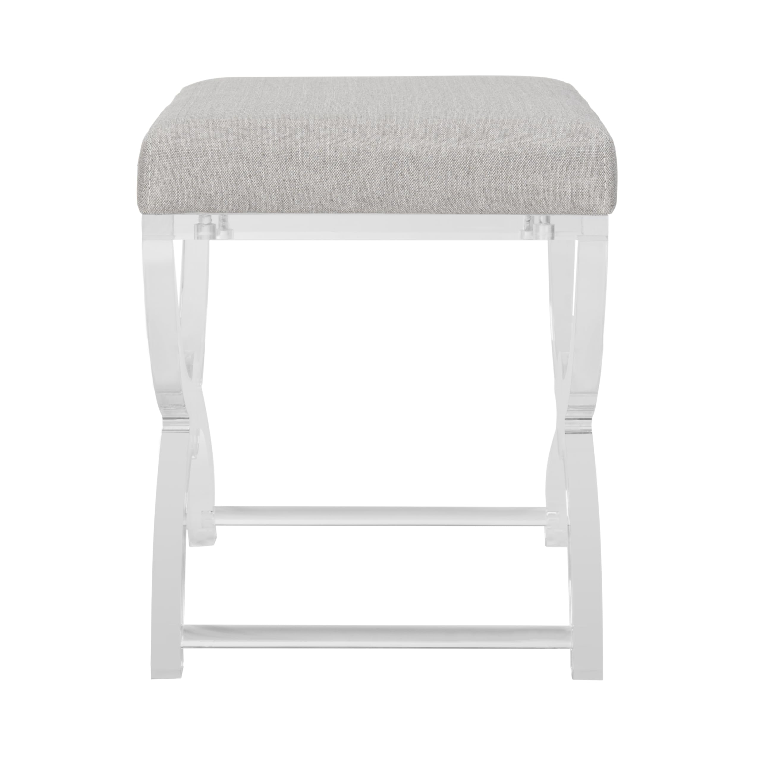 Safavieh Home Collection Delfina Clear Acrylic Ottoman - Modern Coffee Table Stool with Storage - Perfect for Living Room, Bedroom & Office Decor