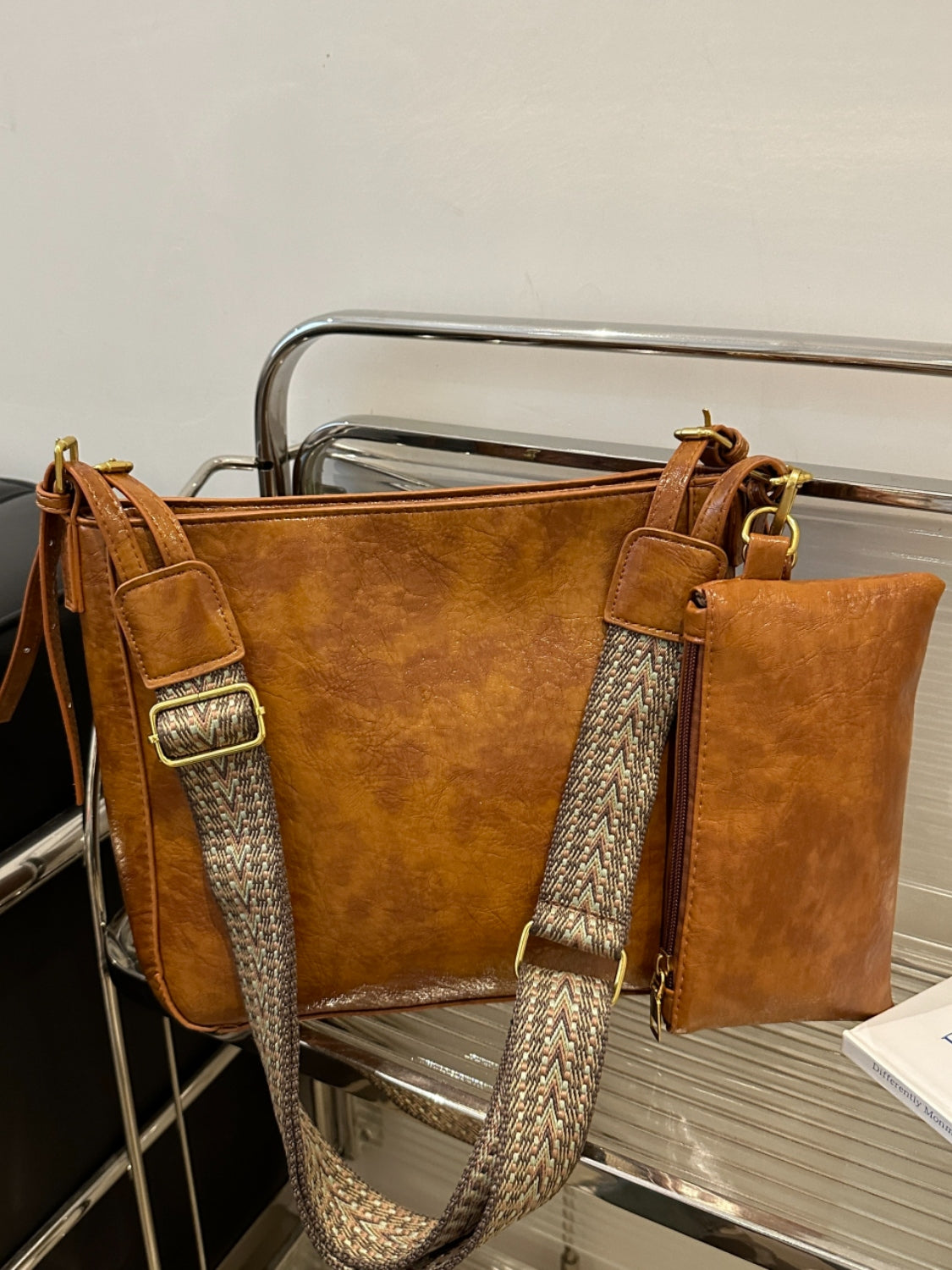 Premium PU Leather Adjustable Crossbody Bag with Detachable Pouch - Stylish & Lightweight for Women, Travel, Shopping & Everyday Use
