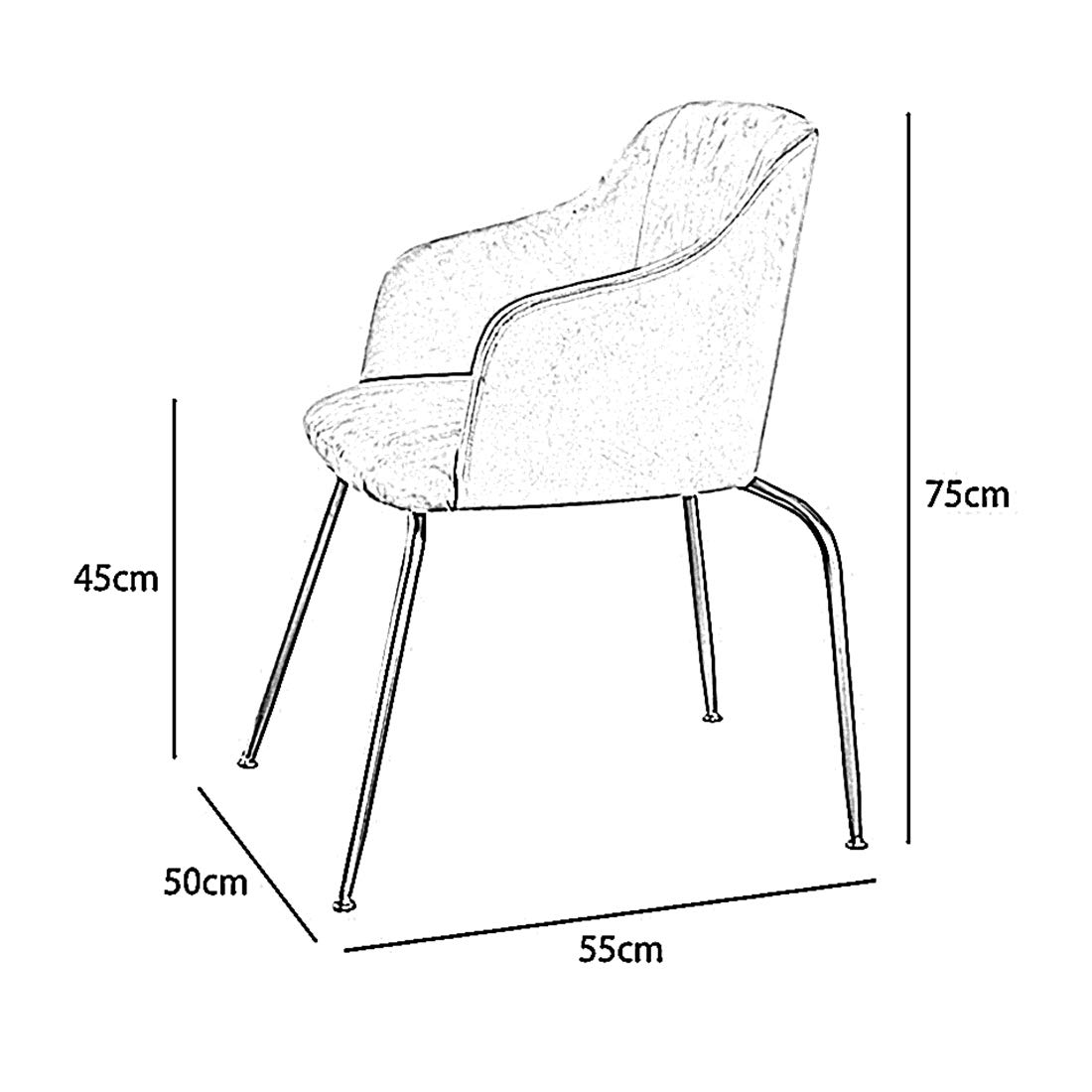 Nordic Iron Restaurant Sofa Chair - Comfortable Fabric Dining Chair for Home, Office, Cafe & Salon | Modern Design Living Room, Study Room & Makeup Chair for Relaxation & Leisure
