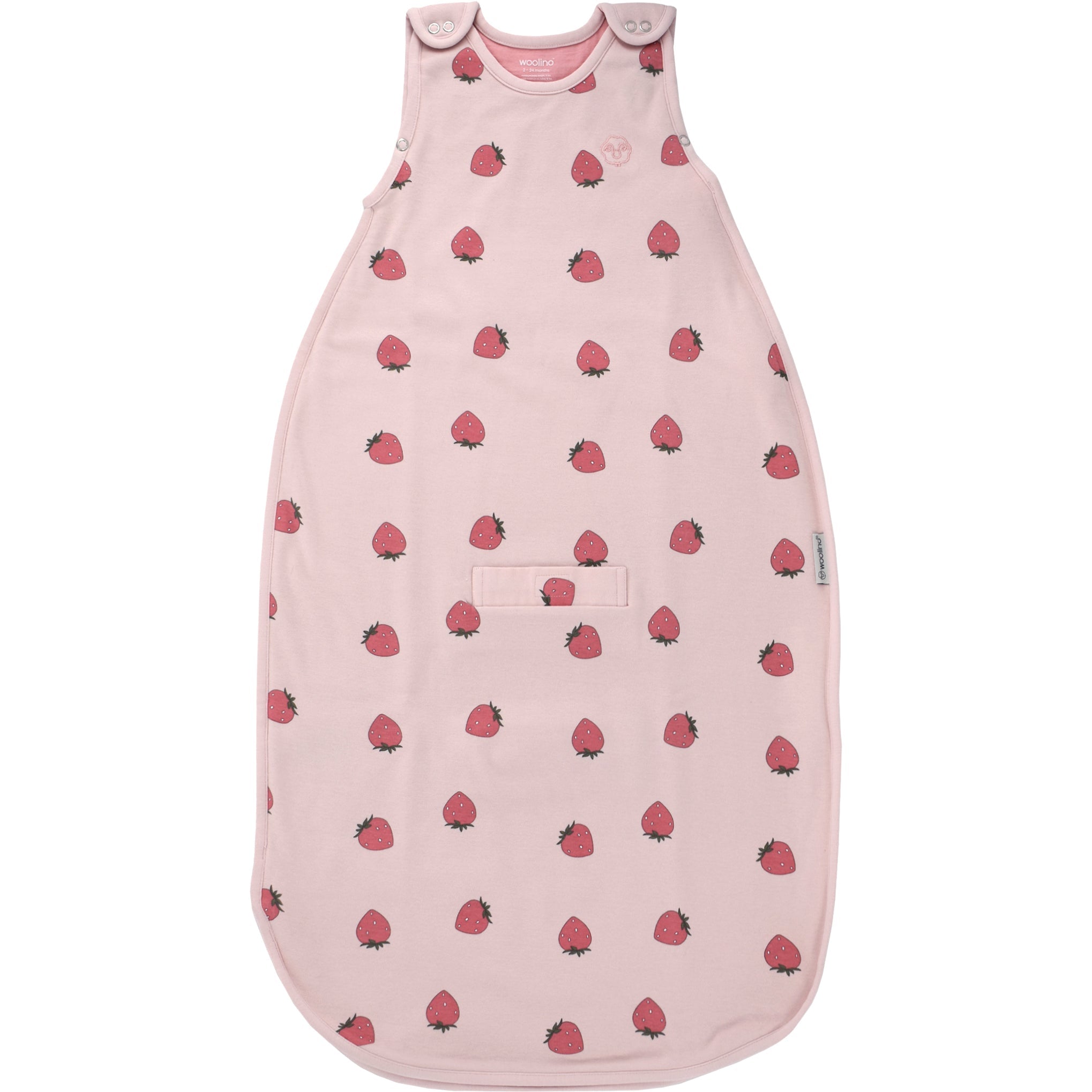 4 Season Baby Sleep Sack - Merino Wool & Organic Cotton for Infants 2 Months to 2 Years - Soft & Breathable Strawberry Design - Perfect for Nursery, Daycare & Travel