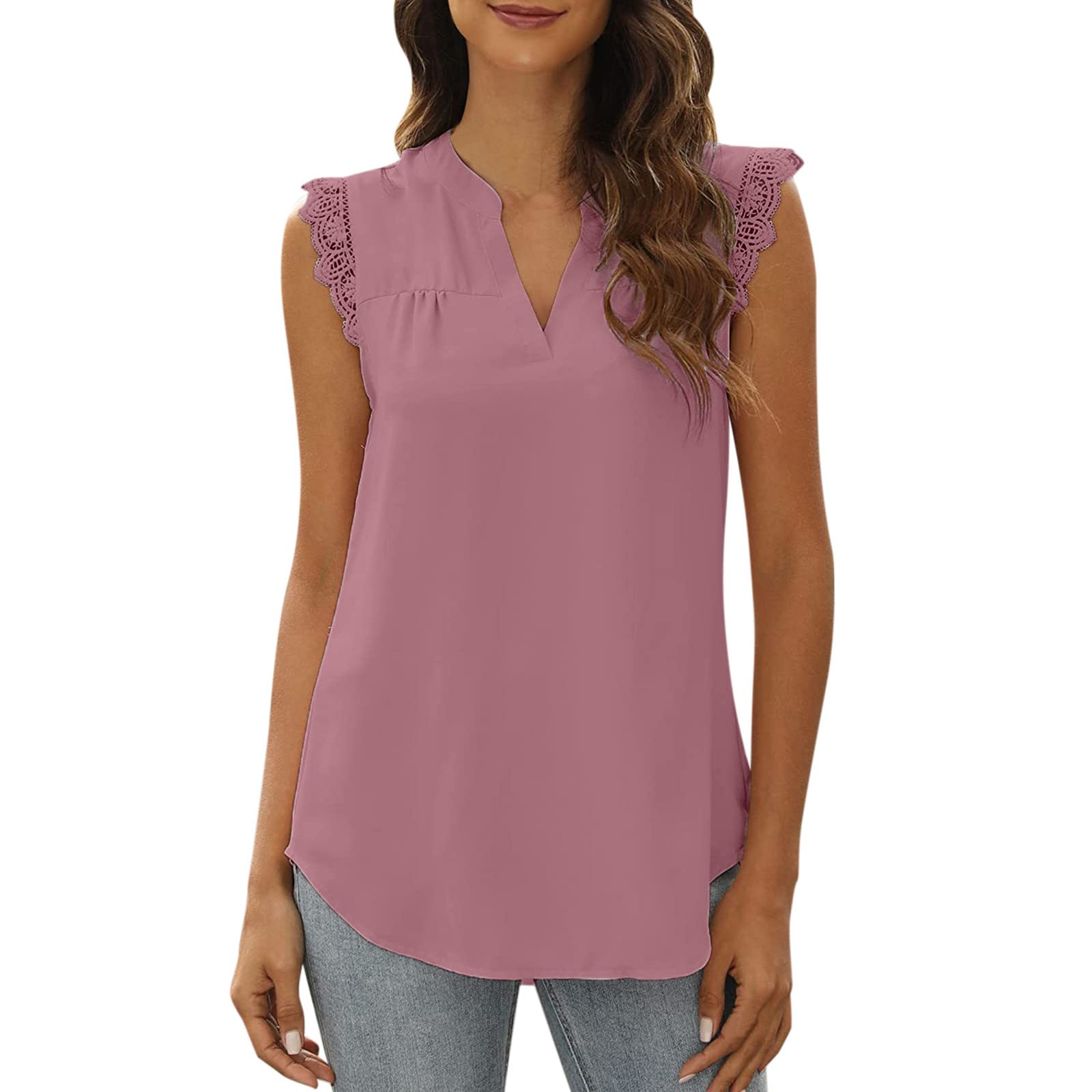 Women's Pink Sleeveless Off-Shoulder Blouse Tee - XXL Size D | Casual Summer Tops & Dresses for Beach, Party & Everyday Wear