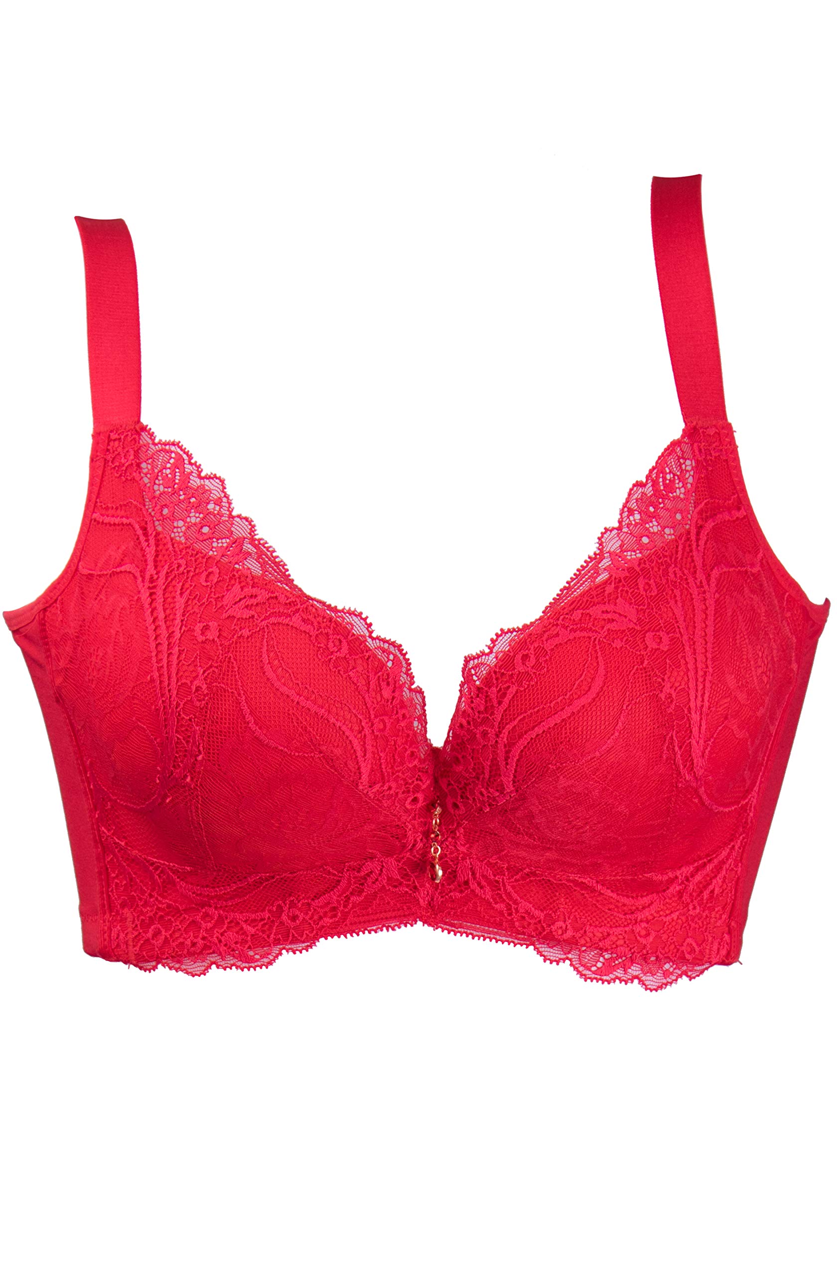 Wireless Push Up Lace Bra for Women - Thick V Cup Cotton Underwire Support - Perfect for Everyday Wear, Workout & Date Night