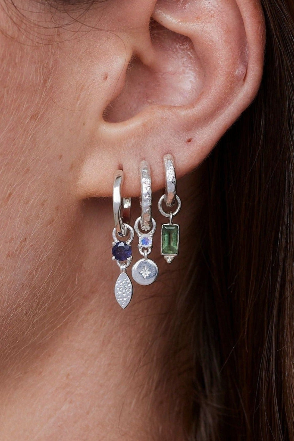 Petal Iolite Silver Charm - Elegant Sterling Silver Jewelry with Natural Iolite Gemstone for Women - Perfect for Gifts, Weddings & Everyday Wear