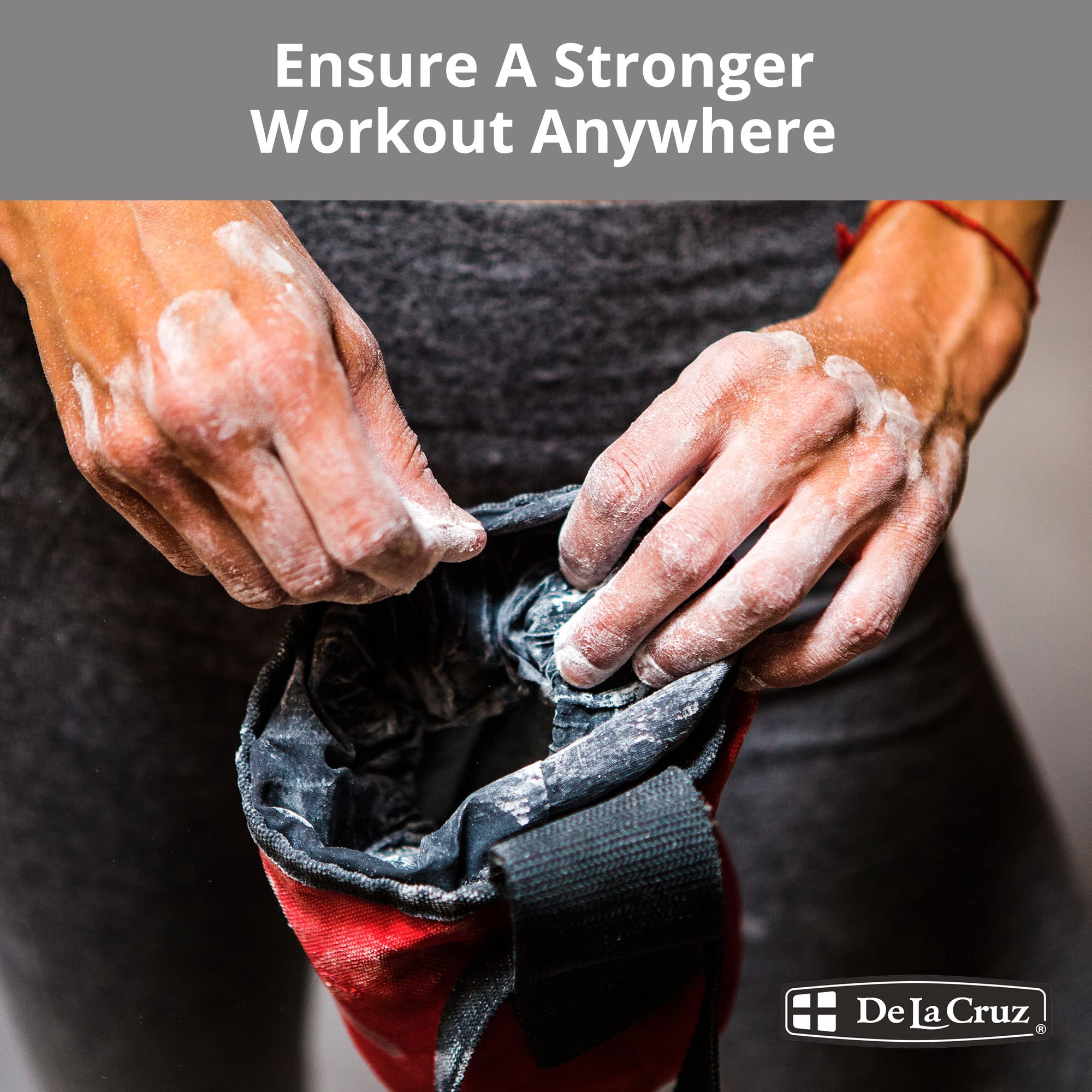 De La Cruz Magnesium Carbonate Gym Chalk for Weightlifting, Gymnastics & Rock Climbing - Non-Toxic, Dust-Free Grip Enhancer for Better Performance in Workouts & Sports