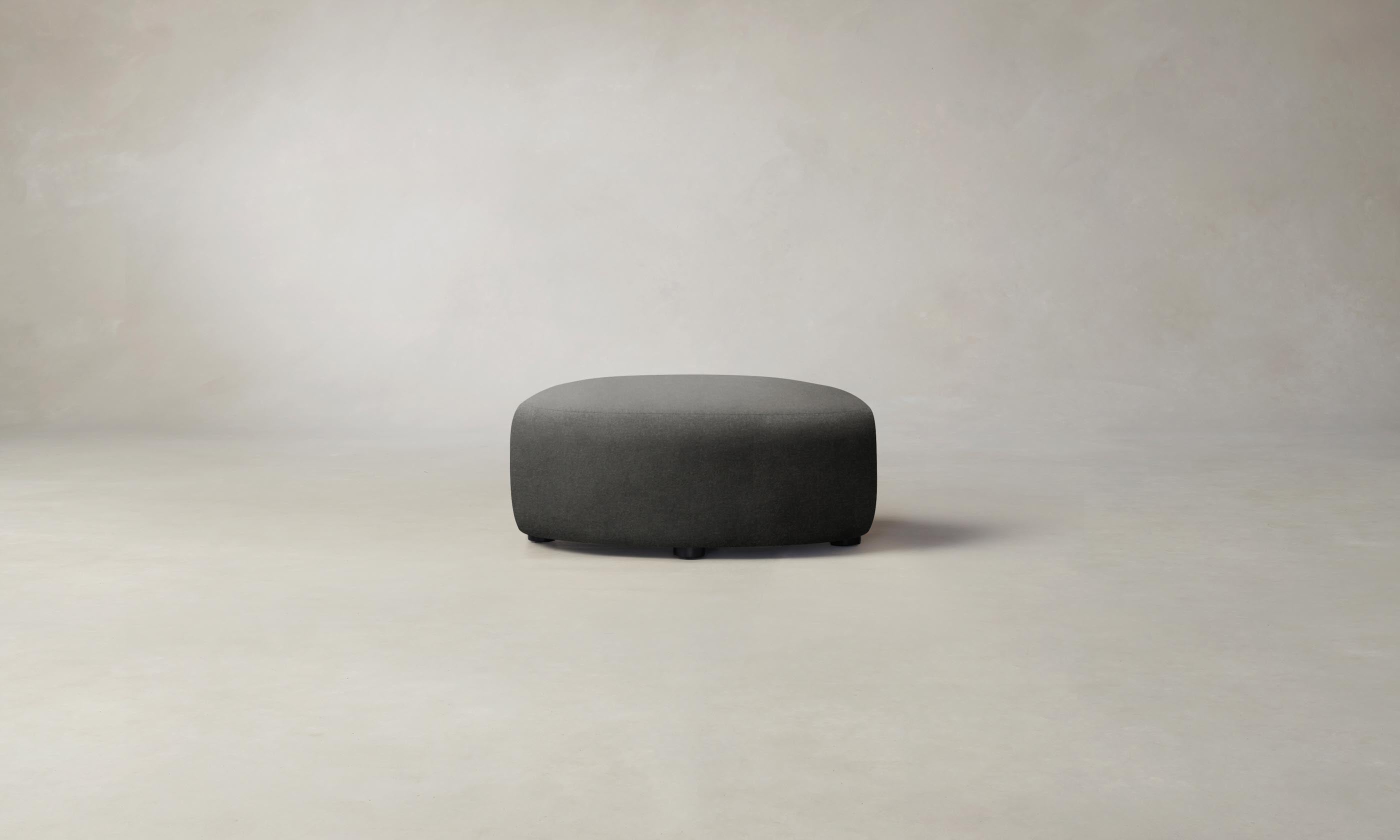 Premium Performance Velvet Slate Chelsea Ottoman - Stylish Footrest & Accent Chair for Living Room, Bedroom, or Office