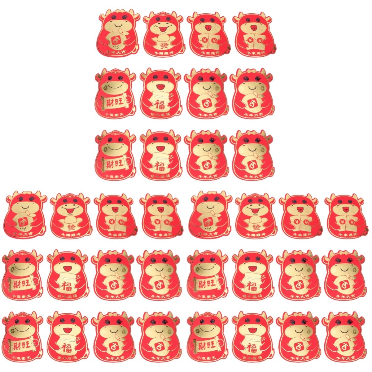 NOLITOY 36pcs Chinese New Year Cartoon Red Envelopes - 2021 Festive Lucky Money Packets for Lunar New Year Gifts, Birthday Celebrations & Wedding Favors