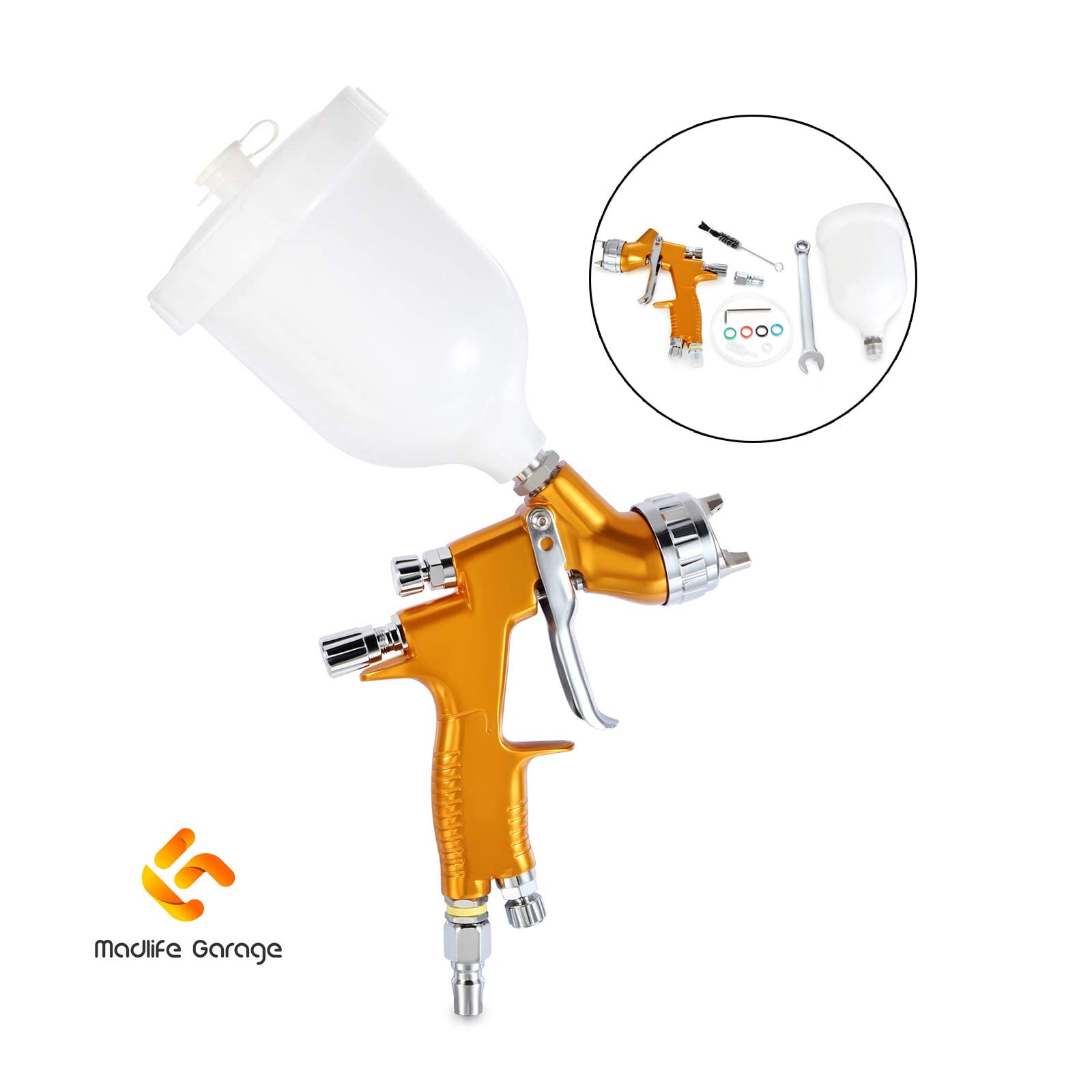 Professional HVLP Spray Gun with 1.4mm Nozzle - Automotive Paint Sprayer for Cars, Furniture & DIY Projects - Perfect for Auto Body Repair, Home Renovation & Craft Painting