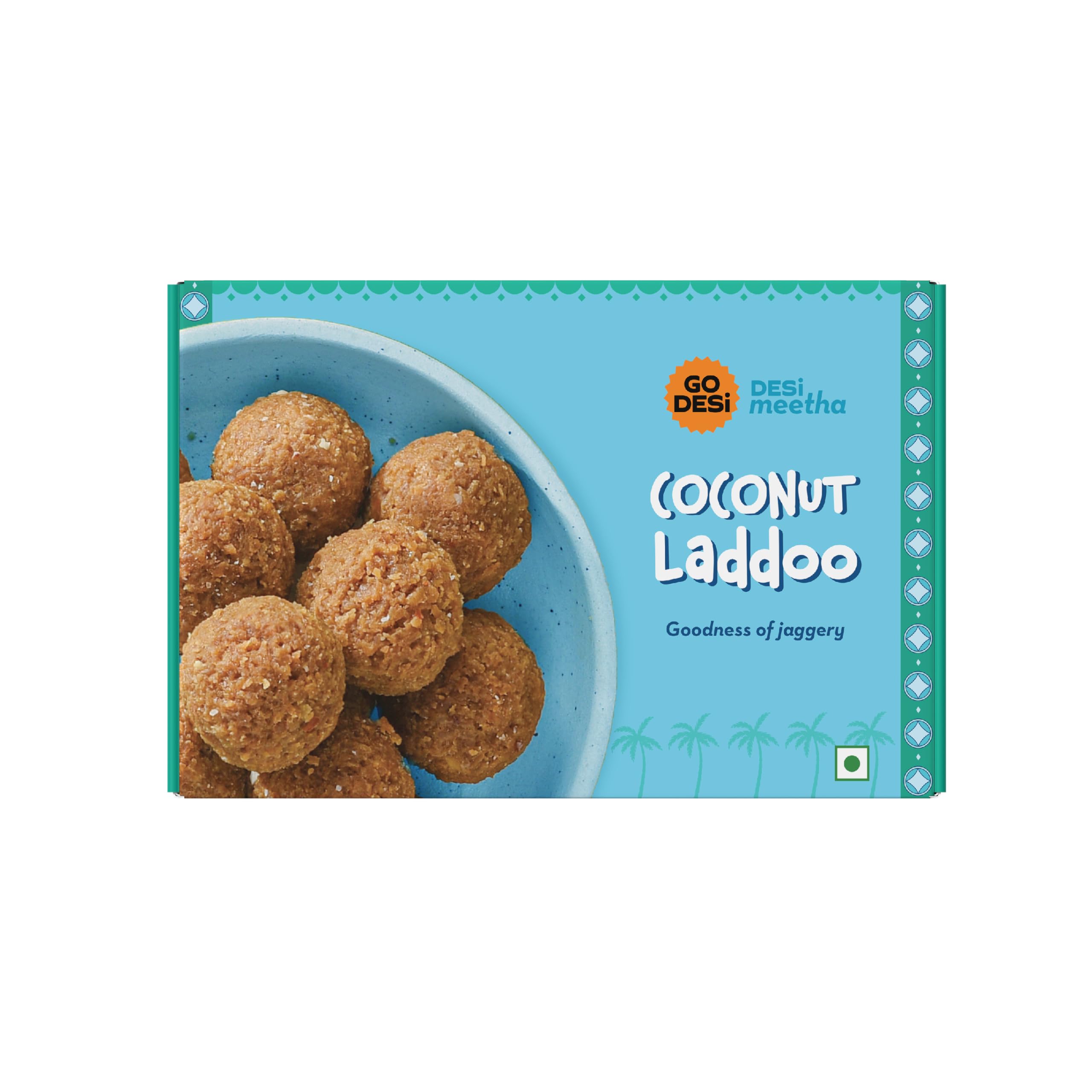 GO DESi - Coconut Laddoo | Premium Almond & Jaggery Indian Sweet | Nariyal Laddu | Traditional Mithai Gift Box (250g) | Perfect for Diwali, Weddings & Festive Celebrations