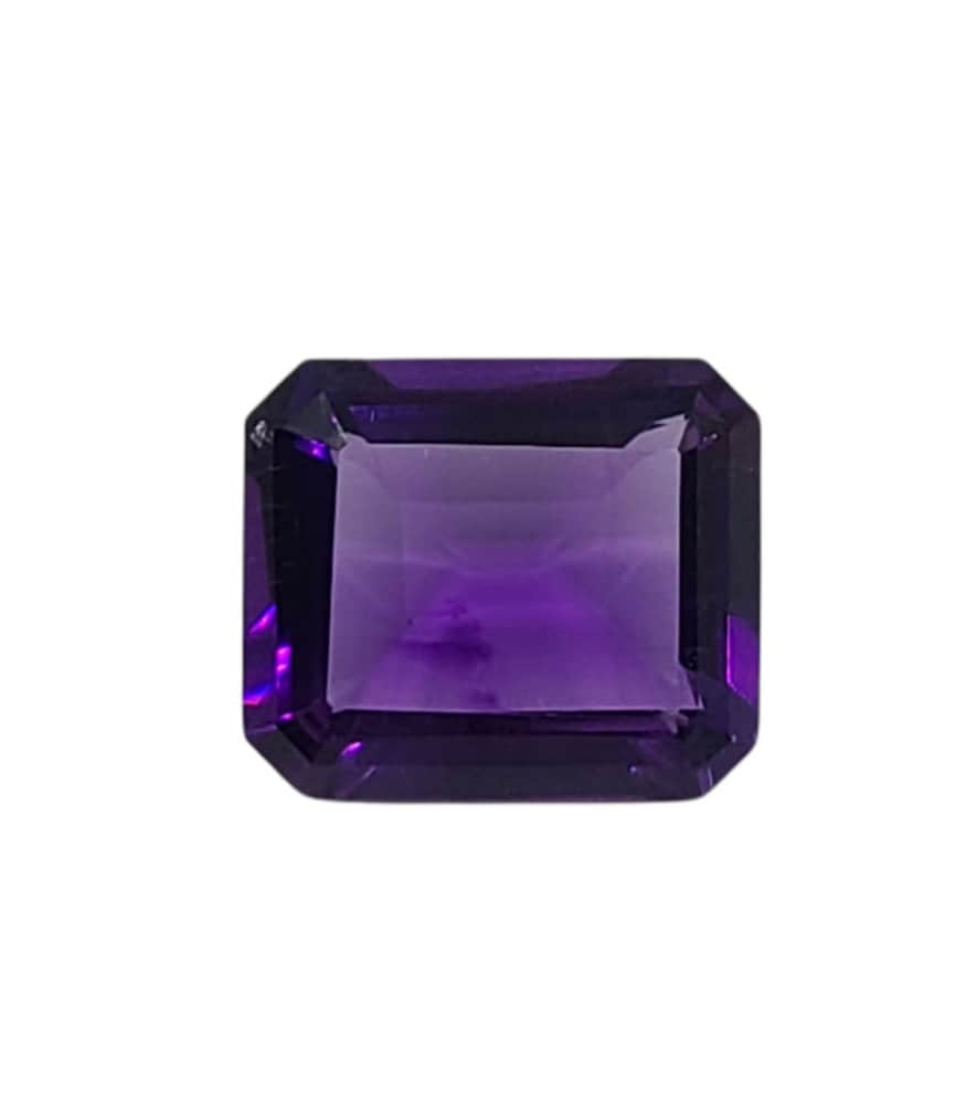 7.69ct Natural Brazilian Amethyst Loose Stone - 14x12mm Emerald Cut, VVS Clarity, Eye Clean, Vivid Purple Color - February Birthstone Gemstone for Jewelry Making, Wholesale (Perfect for Rings, Necklaces & Custom Designs)