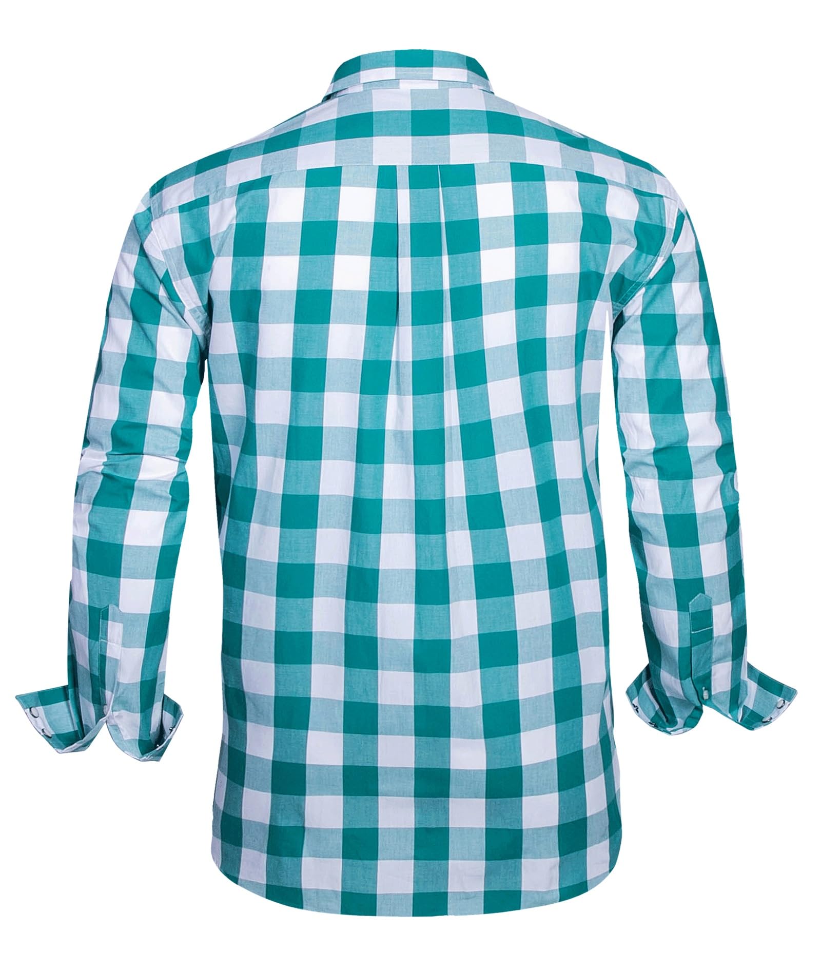 Men's Western Snap Button Plaid Long Sleeve Shirt - Regular Fit Casual Wear for Cowboy, Rodeo & Country Style Outfits