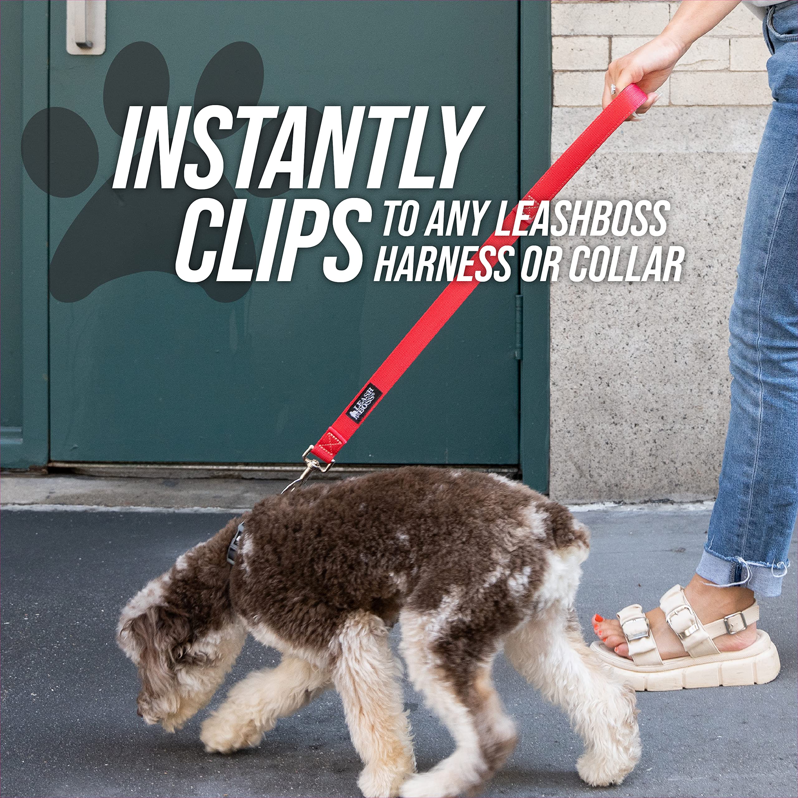 Leashboss Short Dog Leash for Training - Padded Traffic Handle Comfort Leash for Small, Medium & Large Dogs | Durable Nylon Dog Lead for Walking, Jogging & Outdoor Adventures