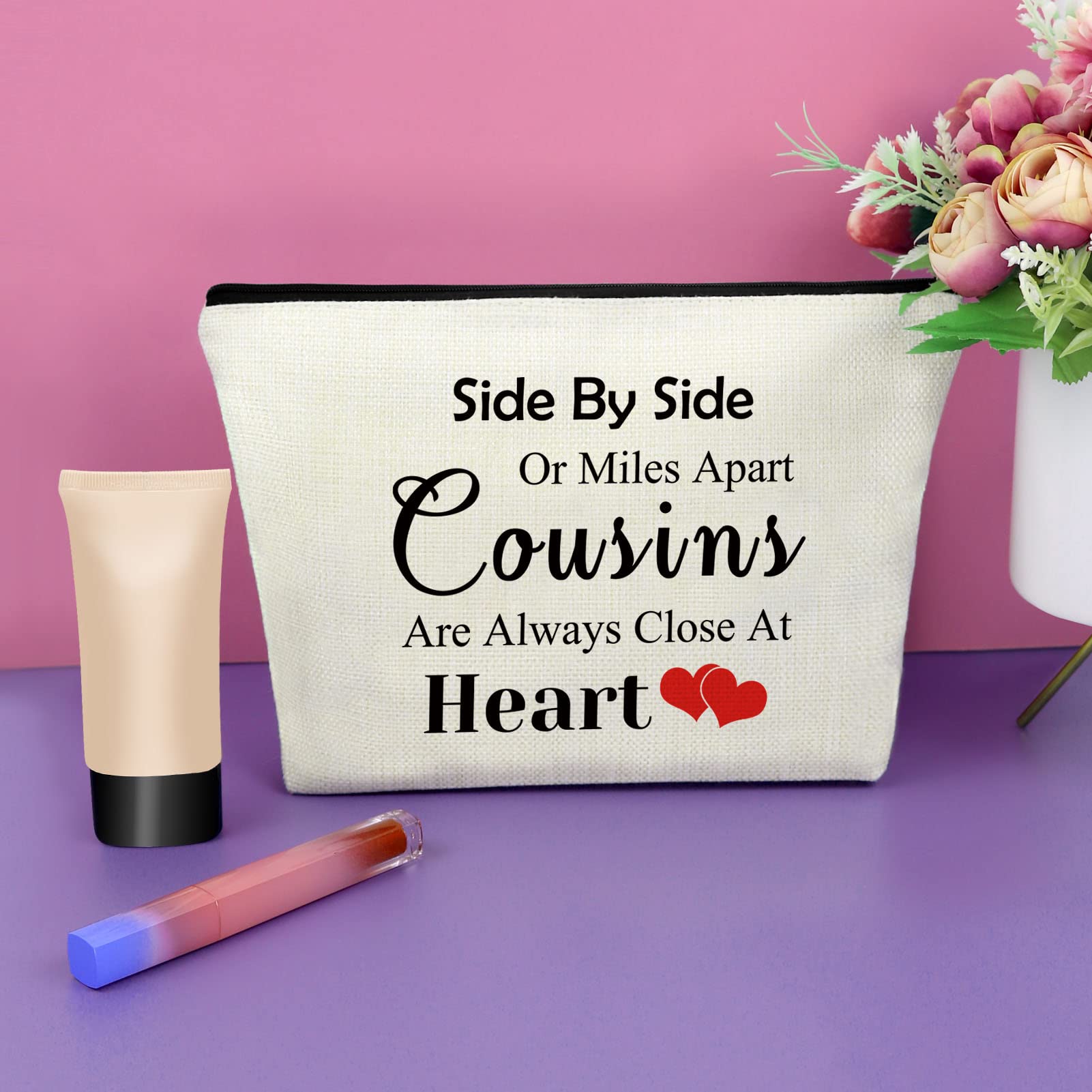 **Inspirational Makeup Bag for Women - Perfect Birthday, Christmas & Graduation Gift for Cousin or Sister - Travel Cosmetic Pouch for Encouragement & Daily Use**