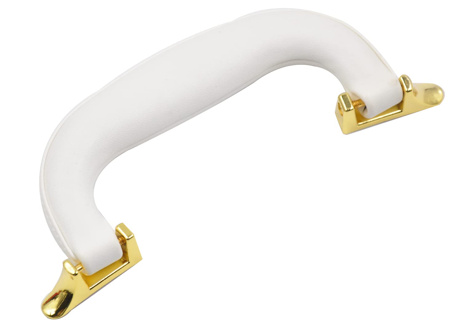 CynKen PU Leather Handle for Guitar, Luggage & Toolbox - White & Gold