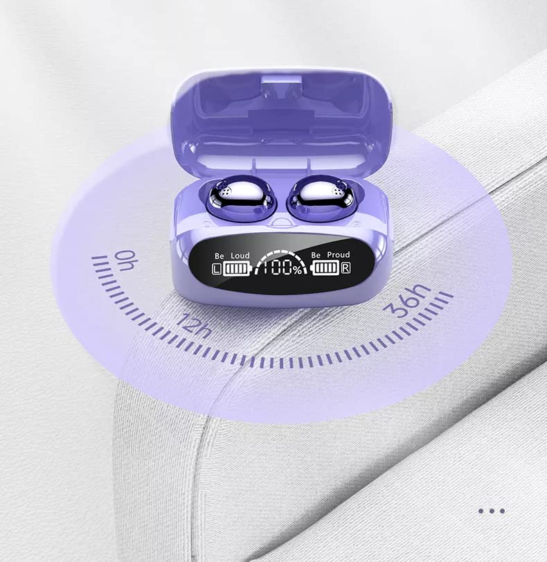 Wireless Bluetooth 5.2 Earbuds with Microphone, IPX6 Waterproof In-Ear Headphones, USB-C Rechargeable Case for iPhone Android iOS - Perfect for Gym, Running & Travel (Purple)
