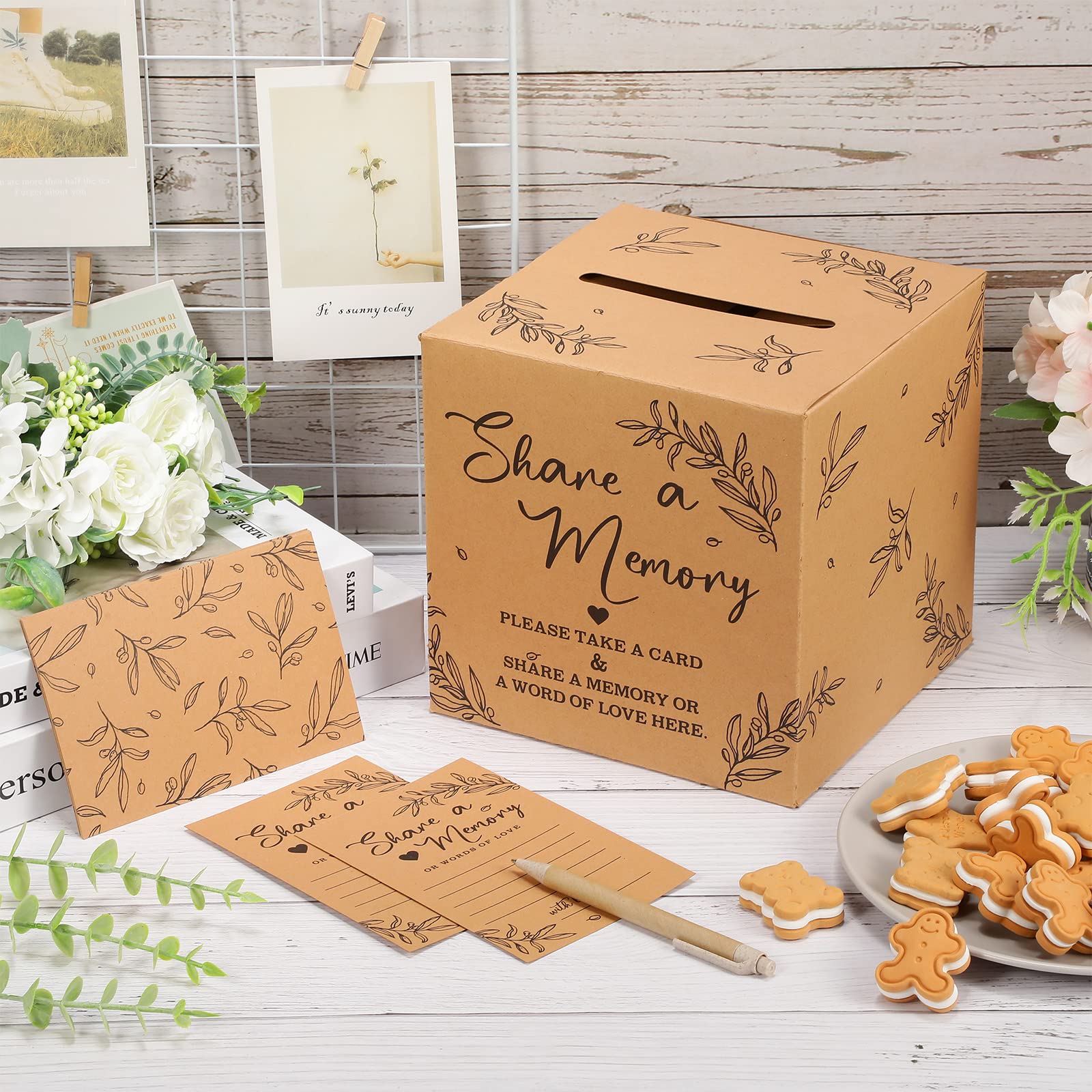 50 Pcs Kraft Memory Cards for Life Events - Funeral, Graduation, Wedding, Bridal Shower, Birthday, Anniversary & Retirement - Guest Book Alternative for Cherished Memories & Keepsakes (Perfect for Scrapbooking & Photo Albums)