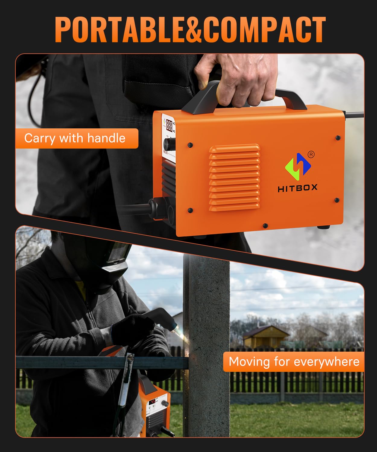 HITBOX 45Amp Plasma Cutter - Dual Voltage 110V/220V IGBT Inverter Metal Cutting Machine with Digital Display, 1/2