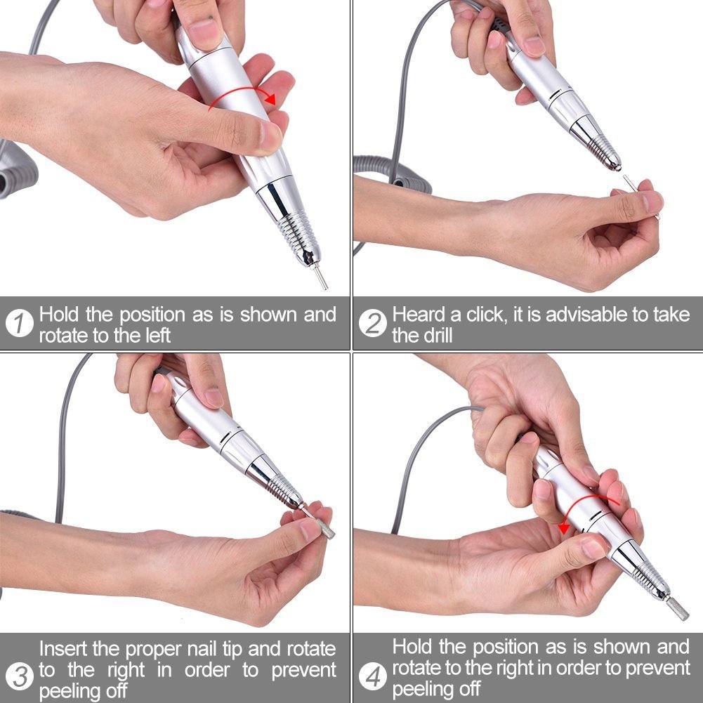 **30000 RPM Professional Nail Drill Machine - Rechargeable Portable E-File for Acrylic Nails, Manicure & Pedicure | Smooth Polishing Buffer & Nail Filer Tool Set for Home & Salon Use (White) | Perfect for DIY Nail Art, Gel Extensions & Nail Care**