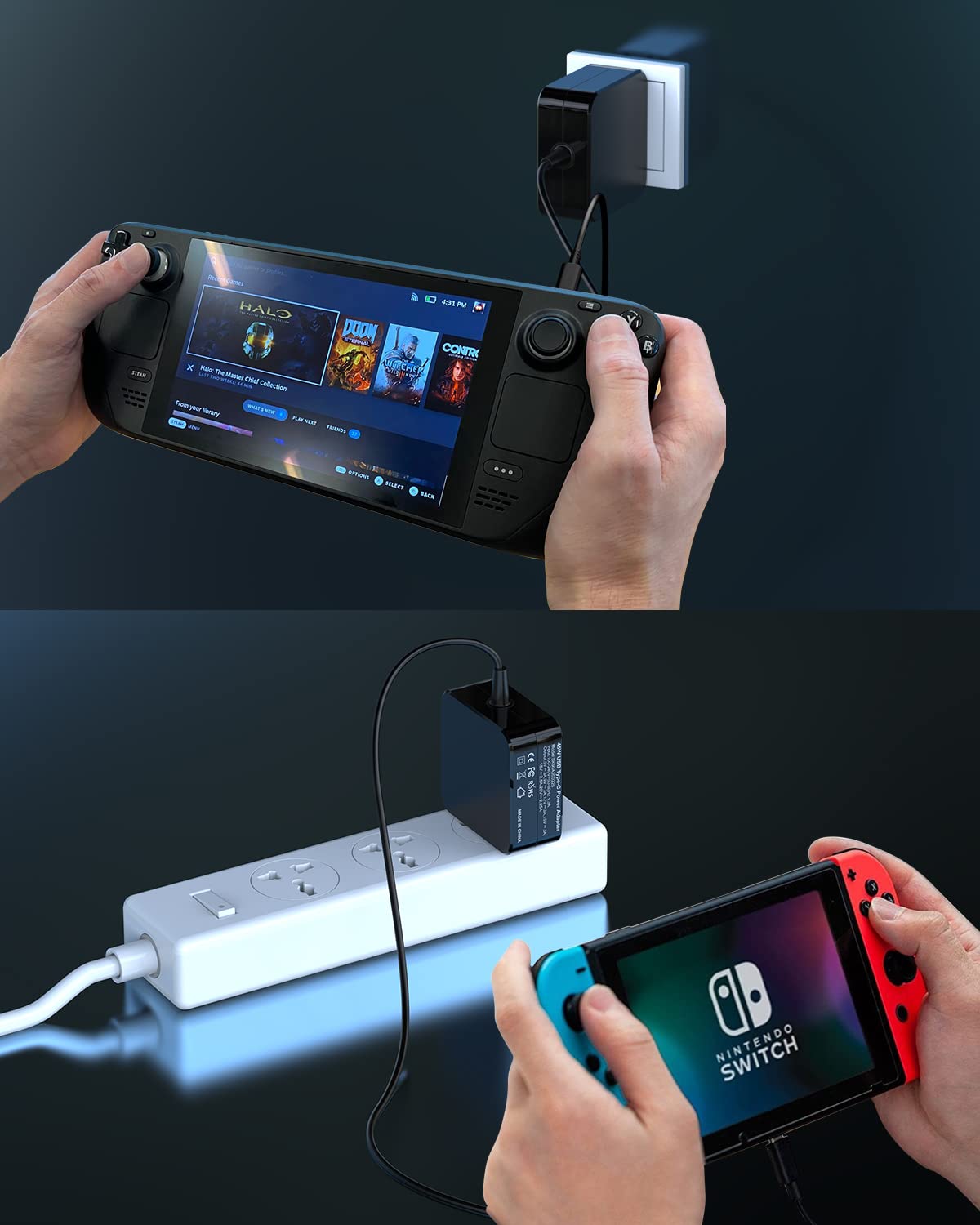 Original Nintendo Switch 15V AC Power Adapter - Fast Charger for Switch Dock & Console with USB-C Cable | Perfect for TV Mode Gaming & On-the-Go Play