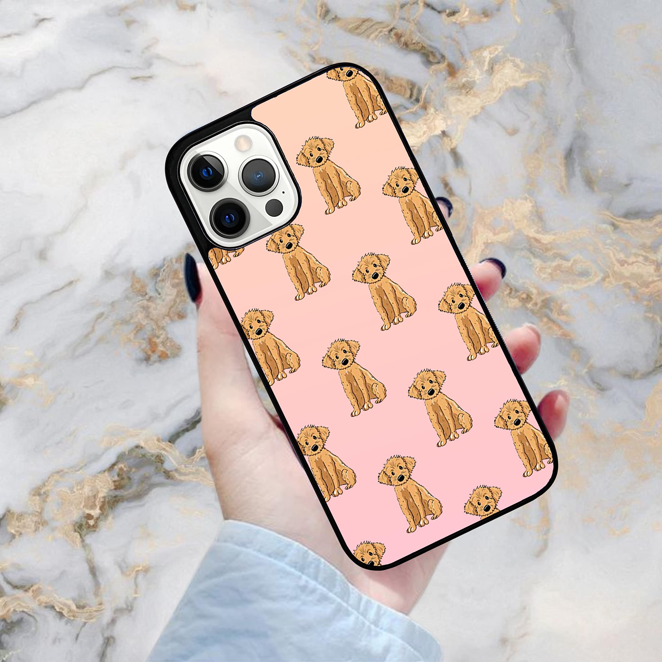 Labradoodle Goldendoodle Dog Pattern iPhone 13 Mini Case - Durable Shockproof Slim TPU Rubber Cover with Non-Slip Grip - Perfect Gift for Dog Lovers - Ideal for Daily Use, Work, and Outdoor Activities