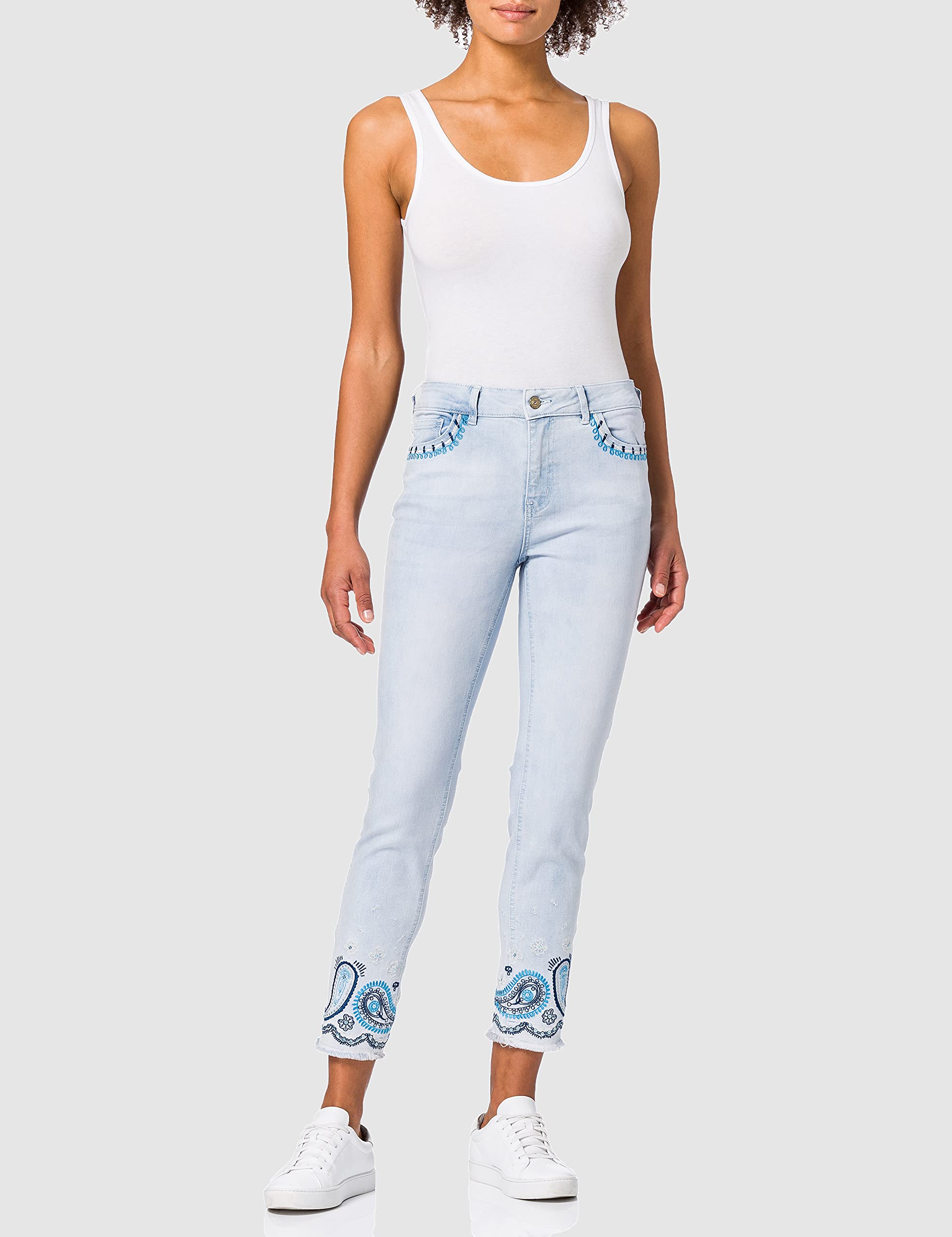 Desigual Women's Blue Denim Ankle Jeans Size 24 - Stylish Casual Pants for Everyday Wear & Weekend Outings