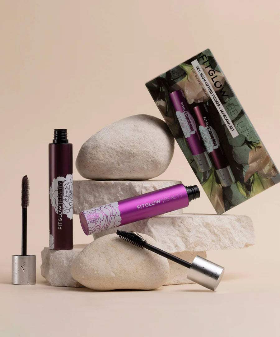 FITGLOW BEAUTY Sky High Lifting Primer & Mascara Duo - Volumizing & Lengthening for Stunning Lashes | Perfect for Everyday Wear & Special Occasions