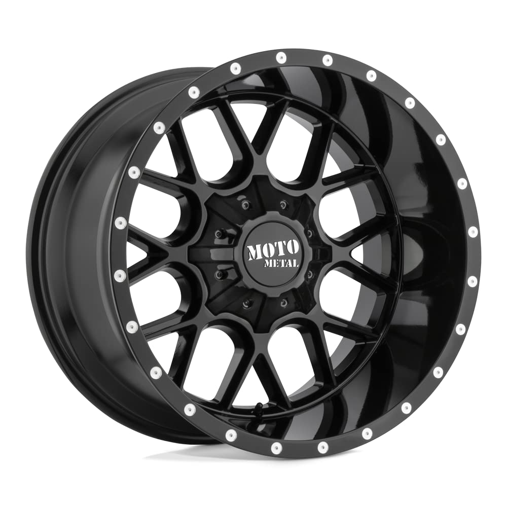 MOTO METAL SIEGE 20x10 Gloss Black Wheel Rim -18mm Offset 6x135/6x139.7 Bolt Pattern for Trucks & SUVs - Perfect for Off-Roading & Custom Builds