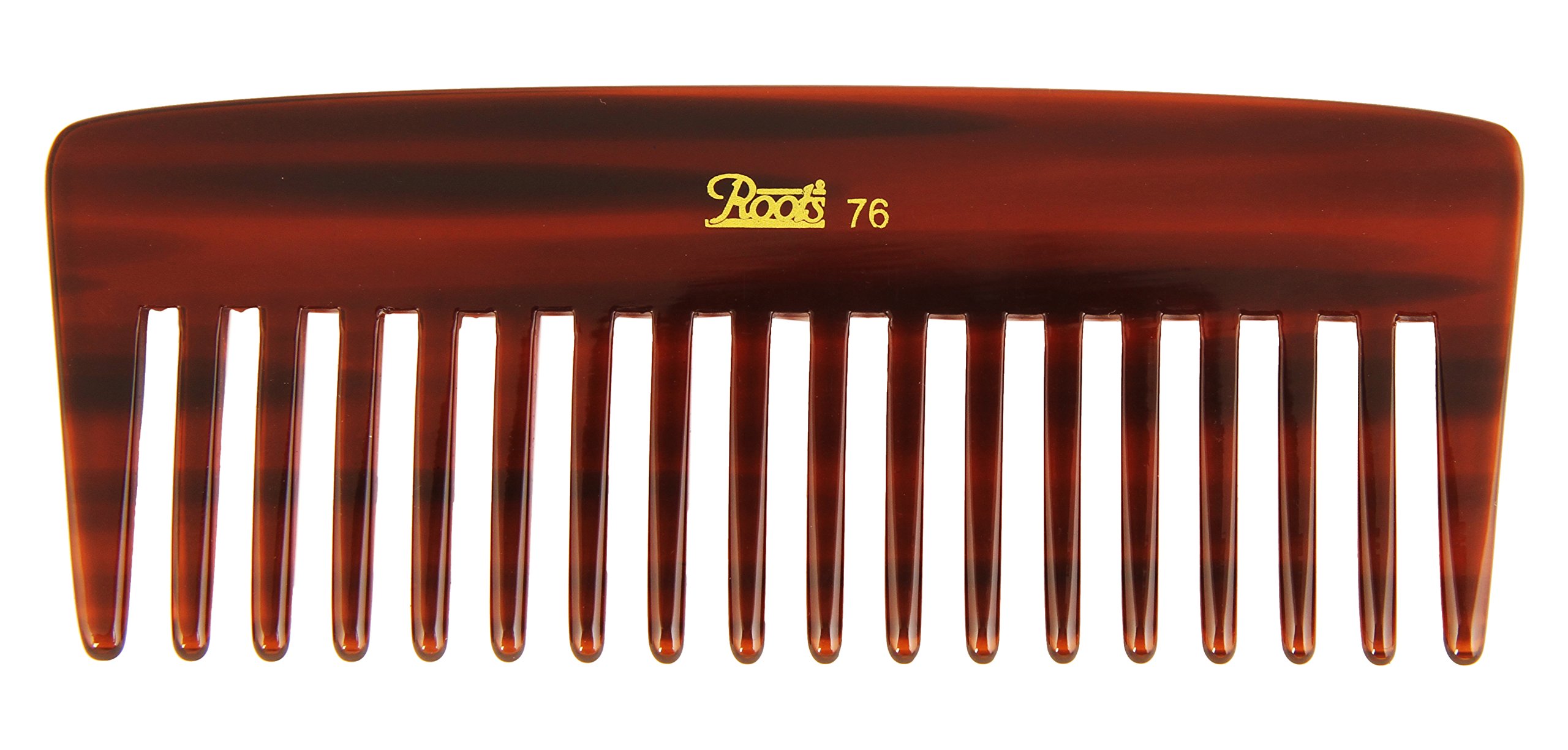 Roots Brown Wide Tooth Comb for Wavy & Curly Hair - Detangling Comb for Medium Length Hair - Pack of 2 - Perfect for Gentle Detangling & Styling Natural Curls at Home or Salon