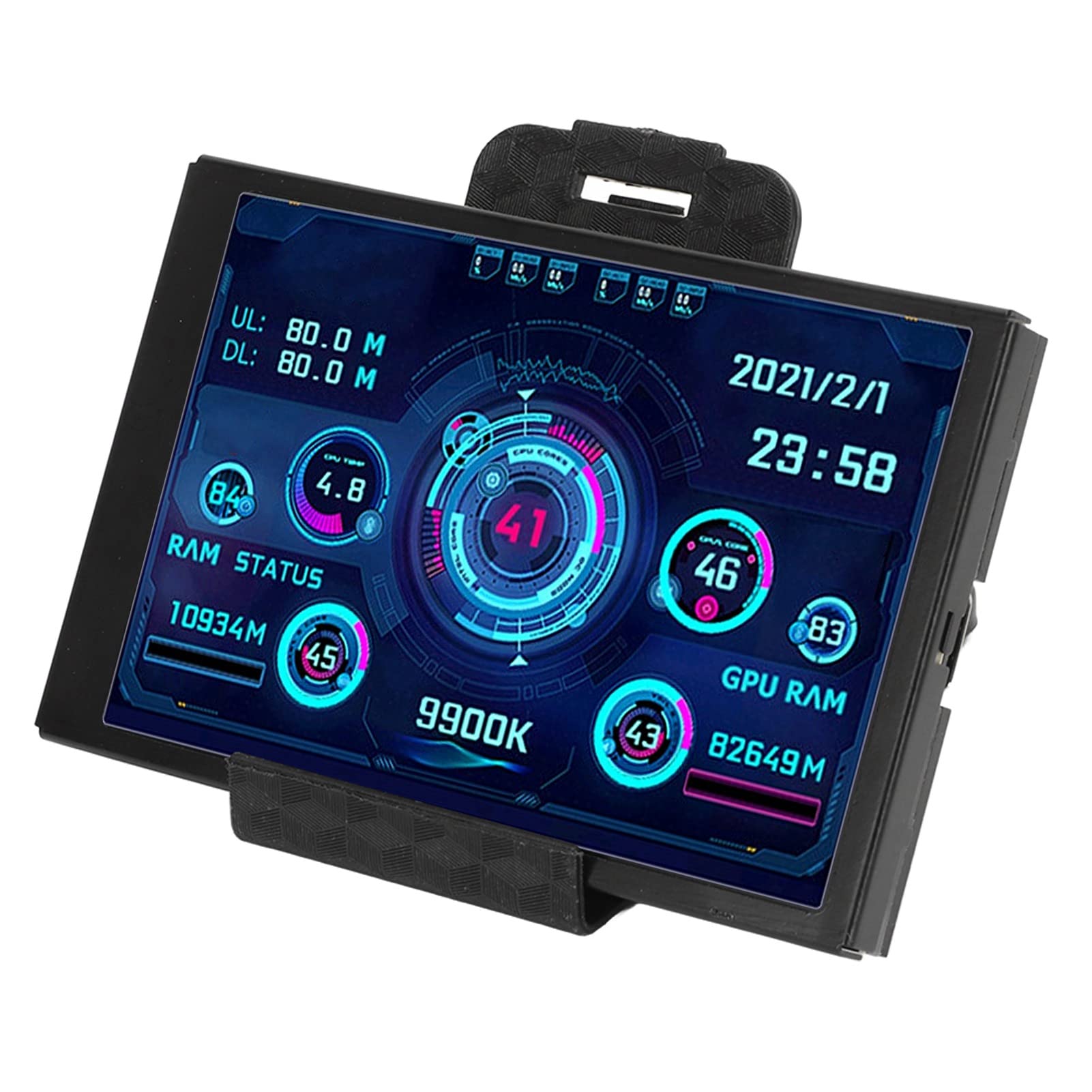 Yunseity 3.5 Inch USB Mini Screen PC Sensor Panel Display - Real-Time CPU & Hard Disk Temperature Monitor with USB Type C Port for Windows PC (Black) | Ideal for Gaming Rigs, Workstations & PC Performance Monitoring
