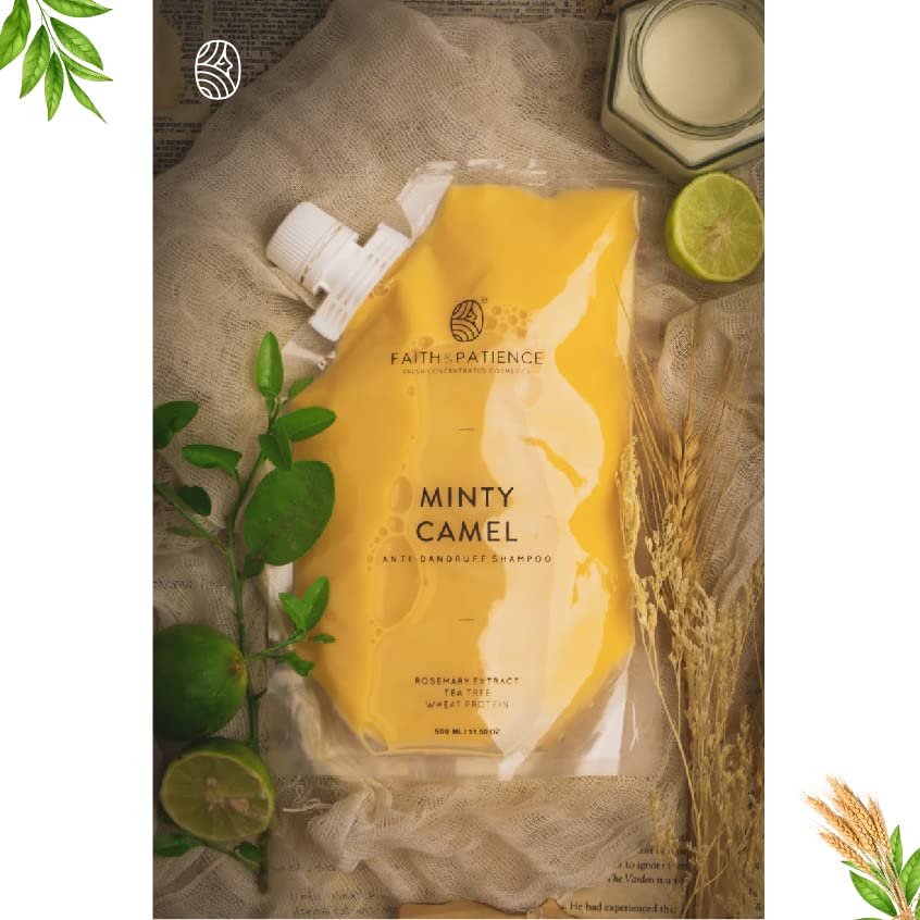 Faith & Patience Minty Camel Anti-Dandruff Shampoo 340ml - Soothing Scalp Care for Dry, Itchy Scalp - Perfect for Daily Use & Hair Revitalization