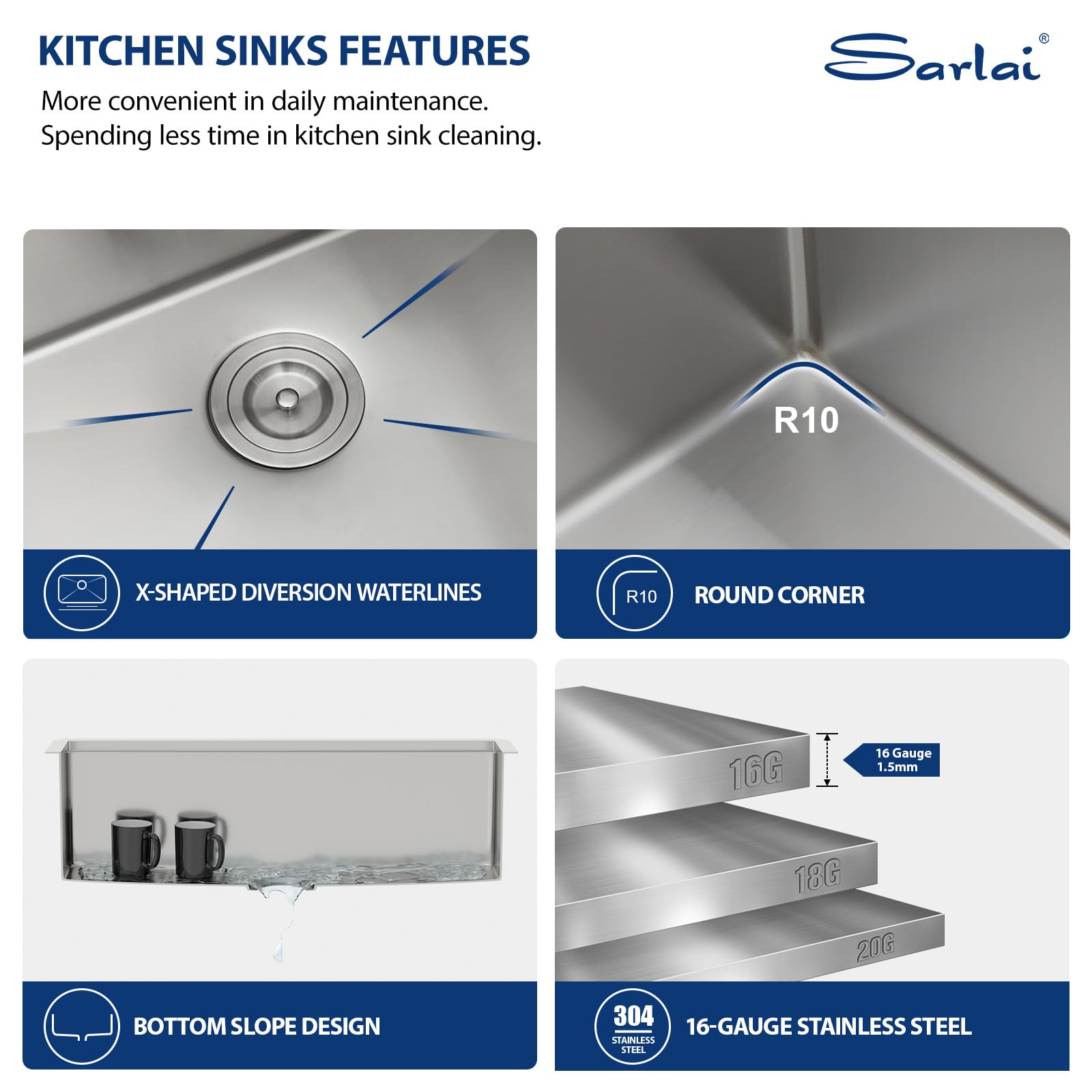 33 x 22 Inch Stainless Steel Farmhouse Kitchen Sink - 16 Gauge Apron Front Single Bowl with Ledge Workstation | Perfect for Country Style Kitchens, Food Prep & Washing Large Pots