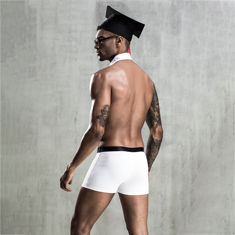 JSY Sexy Men's 4 Piece Graduation Suit Costume Set - Perfect for Graduation Parties, Cosplay & Themed Events