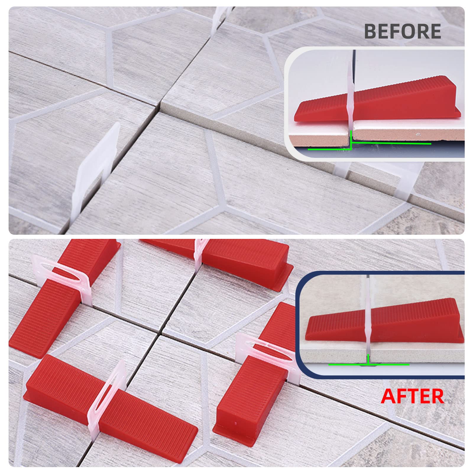 **Professional Tile Leveling System Kit - 1000PCS Tile Spacers, 200PCS Reusable Wedges & Tile Plier - 1/8 Inch Tile Leveler Tools for Ceramic, Stone, and Marble Installation - Perfect for DIY, Bathroom, Kitchen & Floor Tiling**