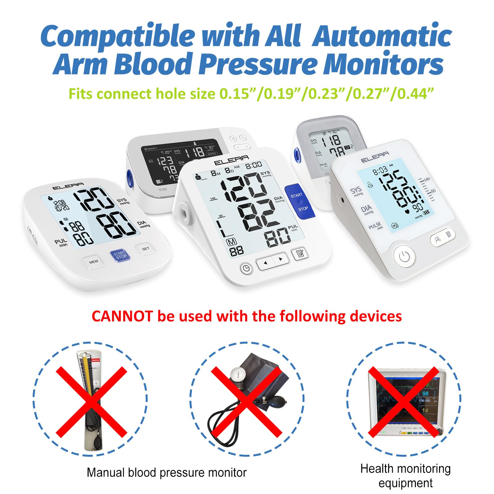 Kids & Women Pediatric Blood Pressure Cuff - Small Child BP Monitor Replacement (5.9-9.5 Inch Arm) with 6 Connectors for Most Monitors - Perfect for Home Health Checks & Pediatric Clinics