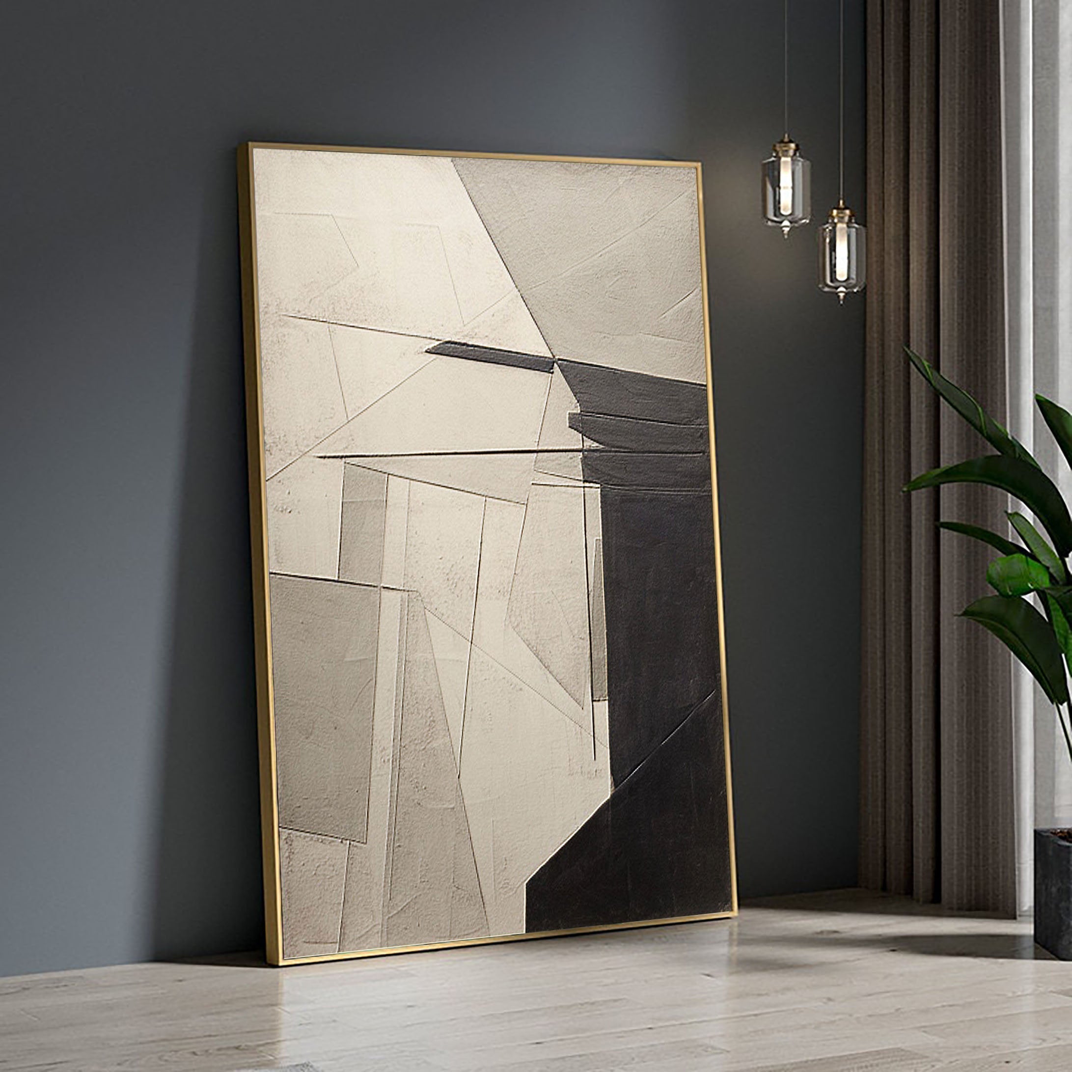 Beige & Brown Abstract Art Print #BB032 - Modern Wall Decor for Living Room, Bedroom & Office